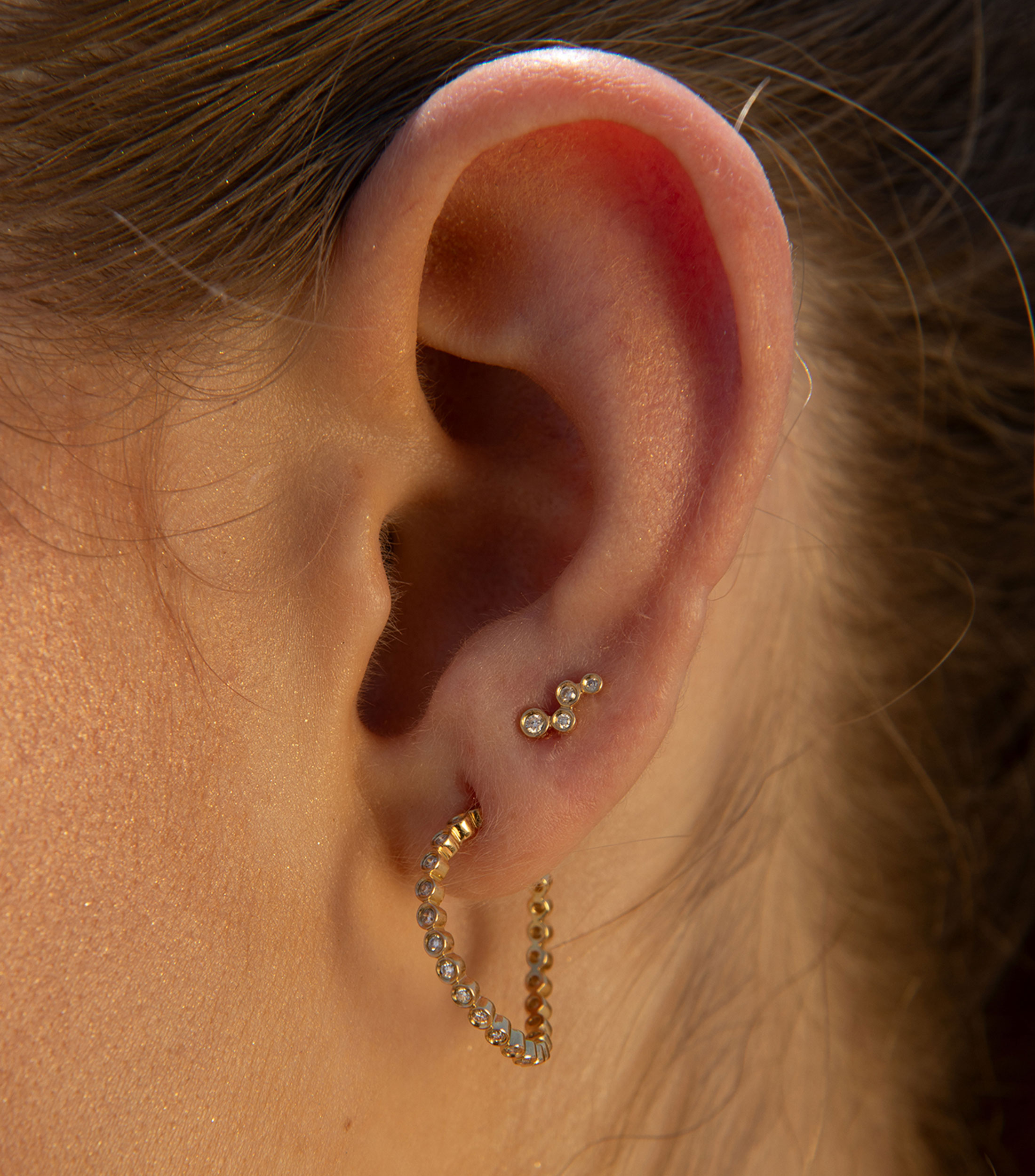 Broqueles con diamantes Mujer