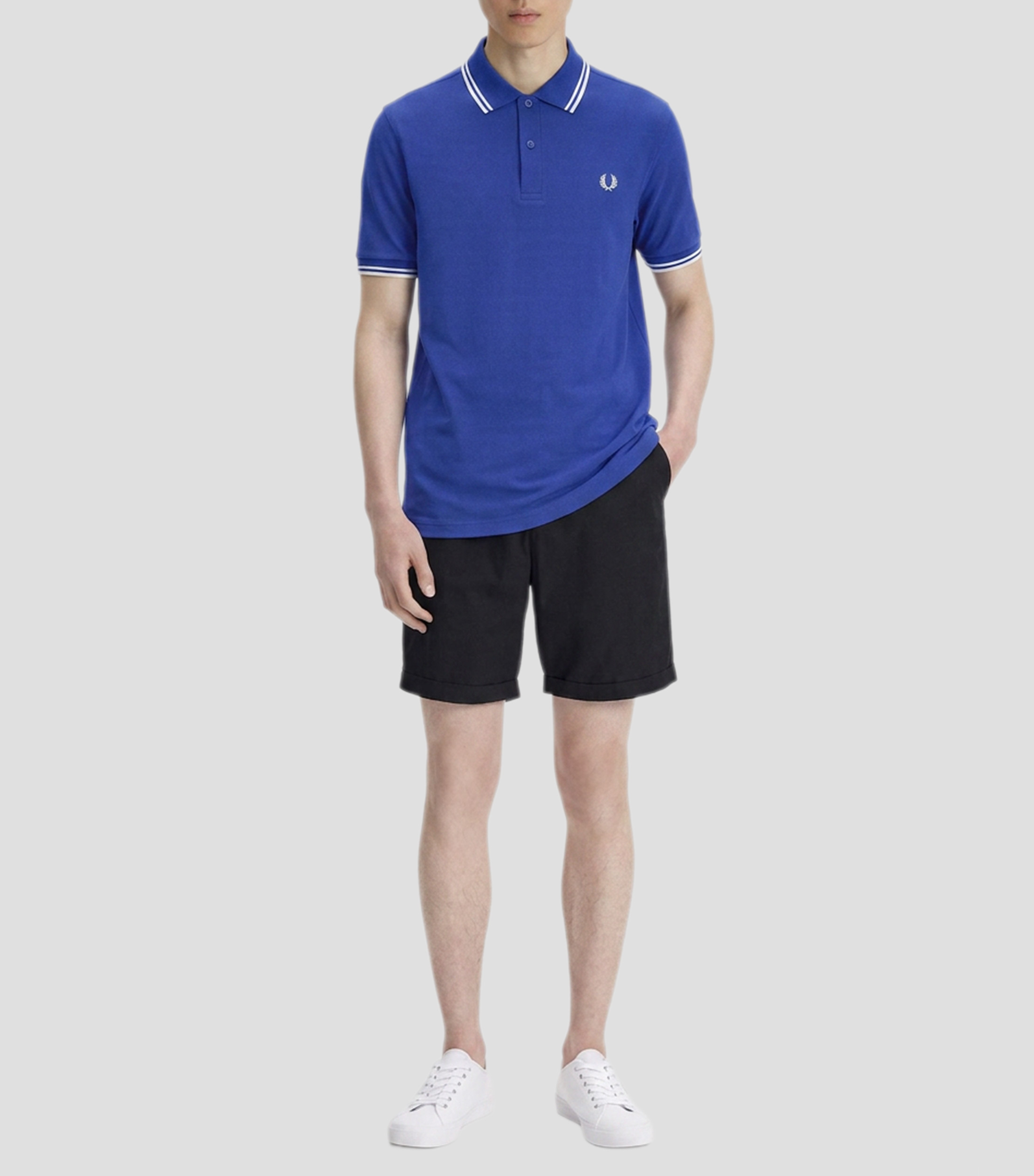 Playera tipo polo manga corta lisa Hombre