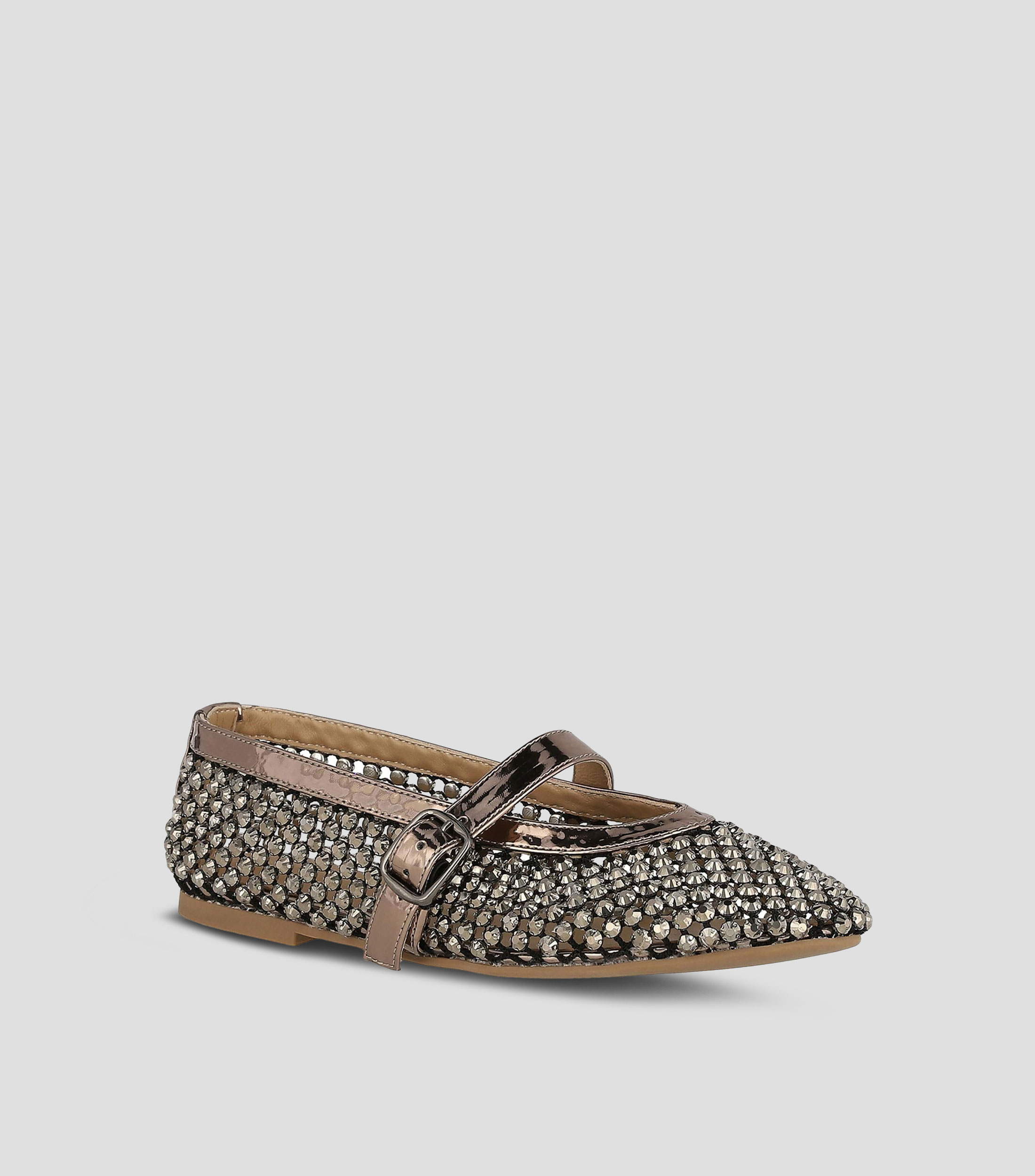 Flats media luna con pedrería Mujer