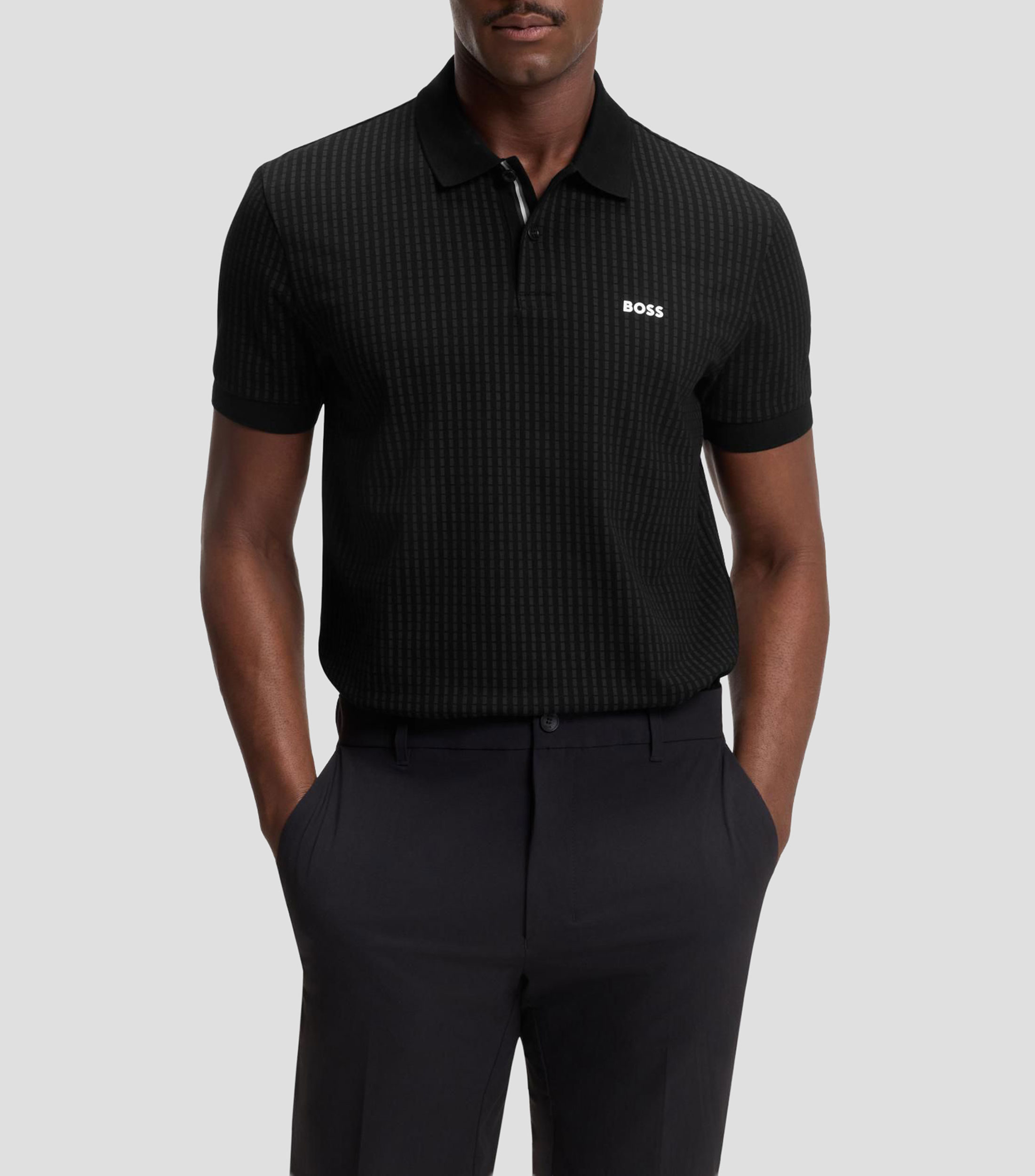 Polo de piqué de algodón con estampado integral Hombre