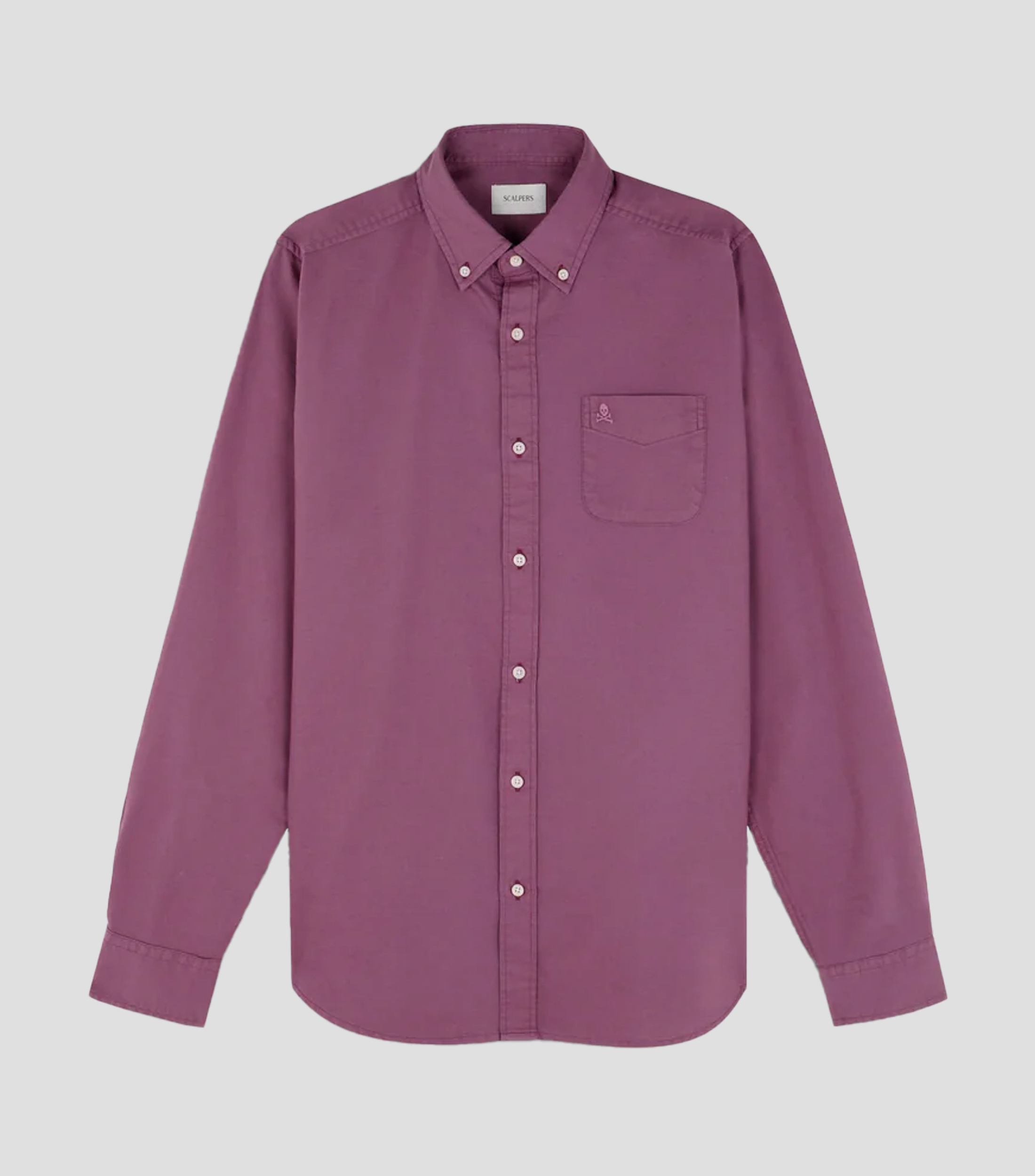 Camisa lisa manga larga Hombre