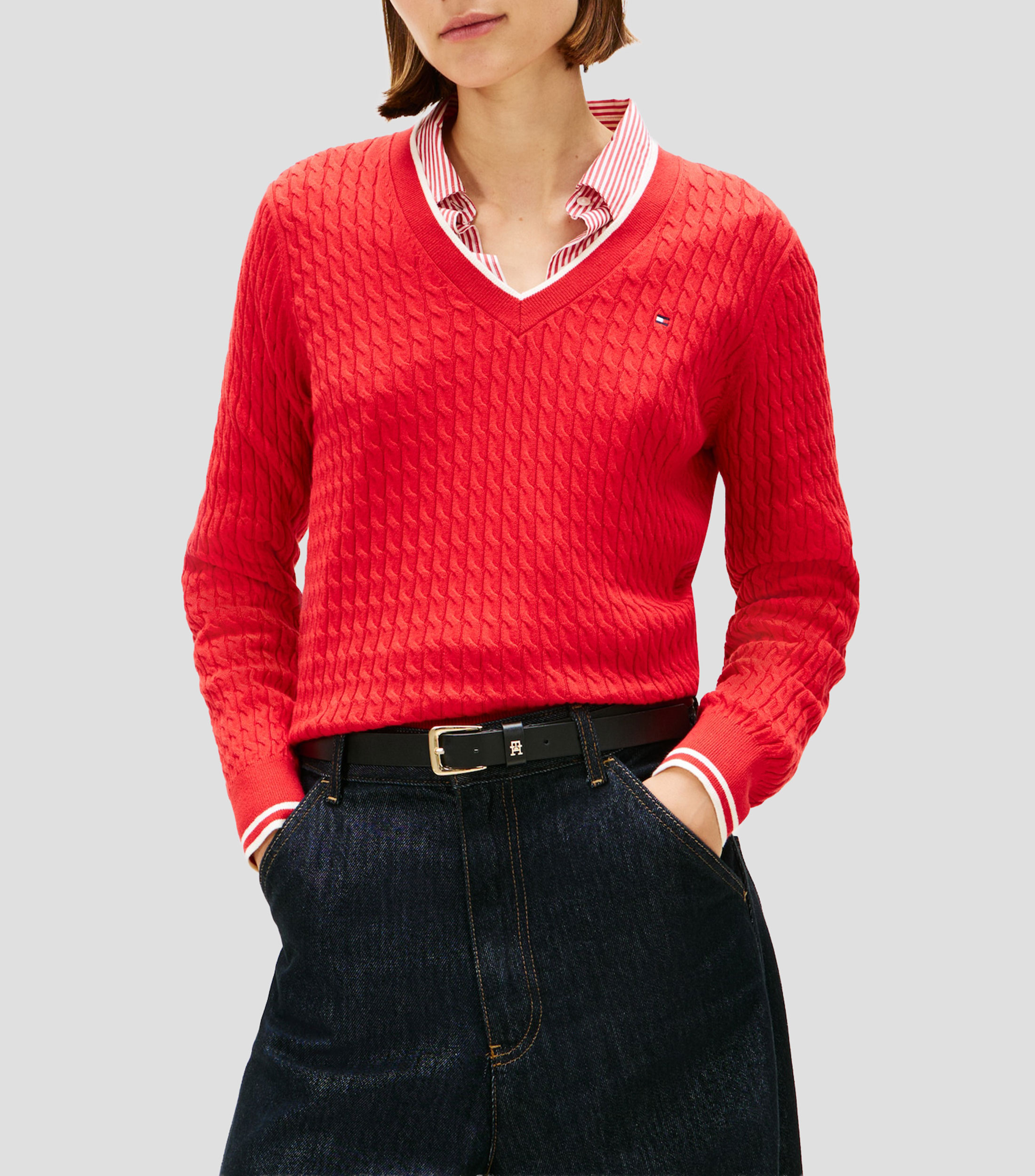 Suéter cuello V Mujer