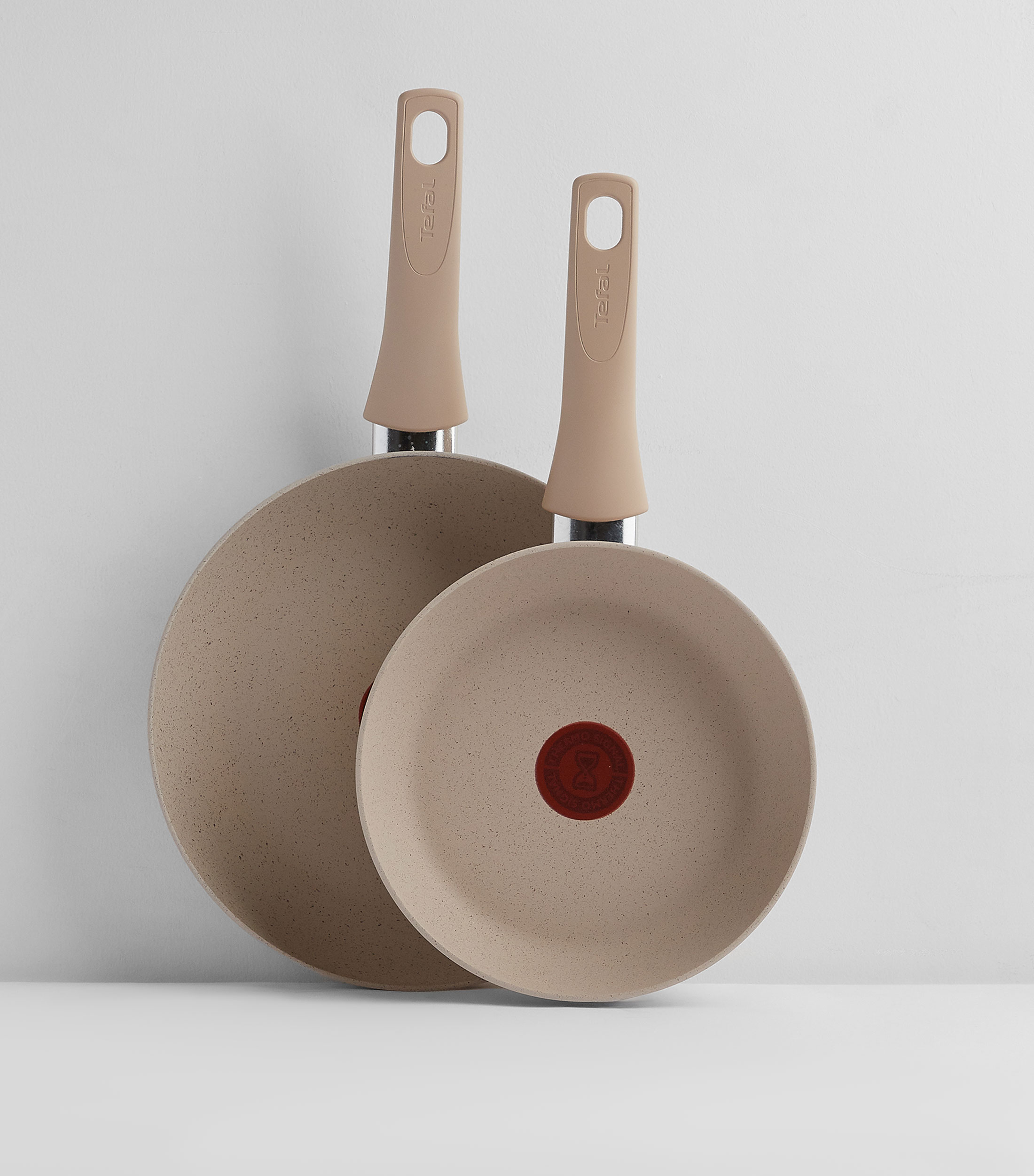 Set 2 sartenes en mineral non stick Delight beige
