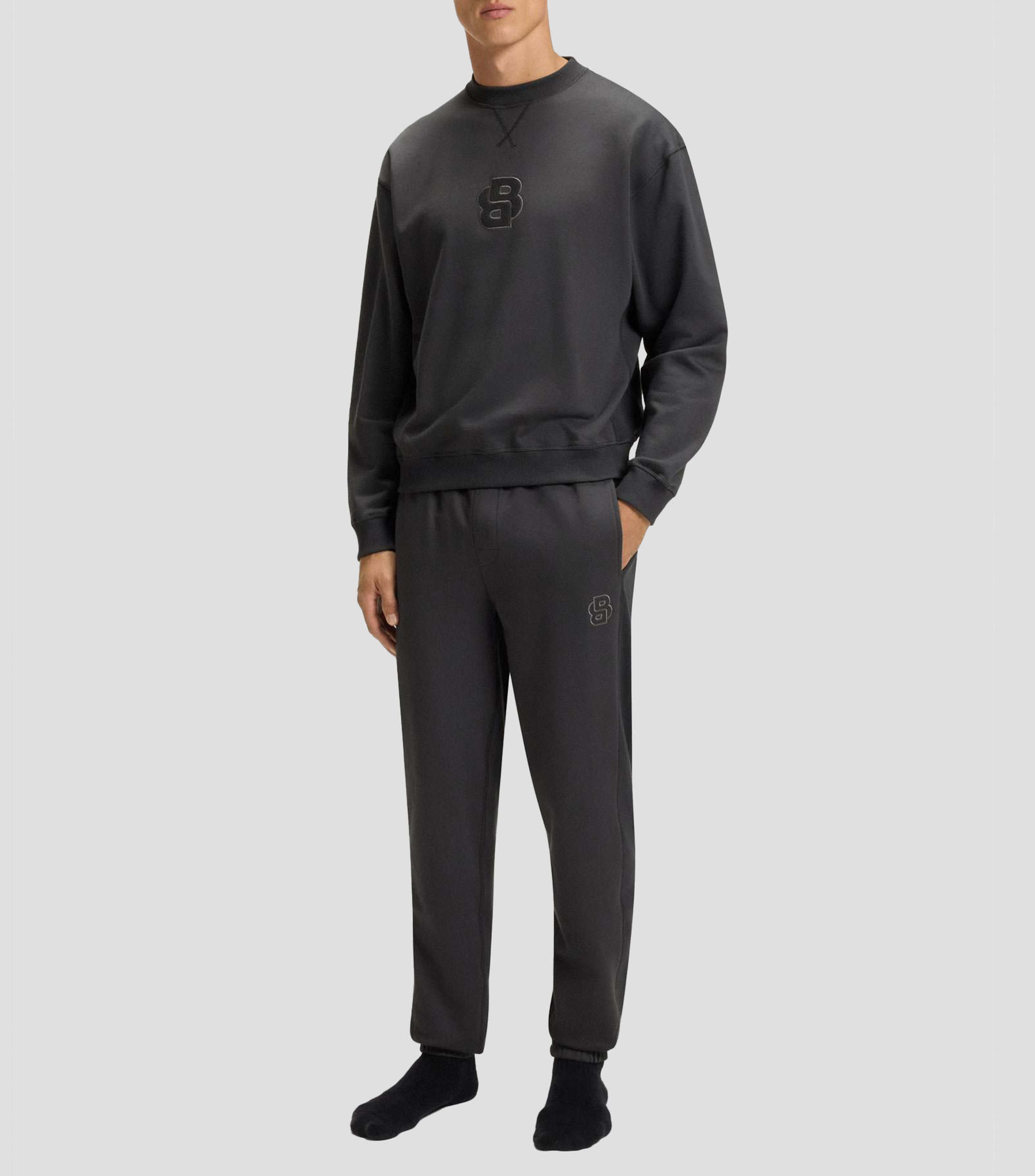 Sudadera de felpa de algodón con monograma Double B Hombre