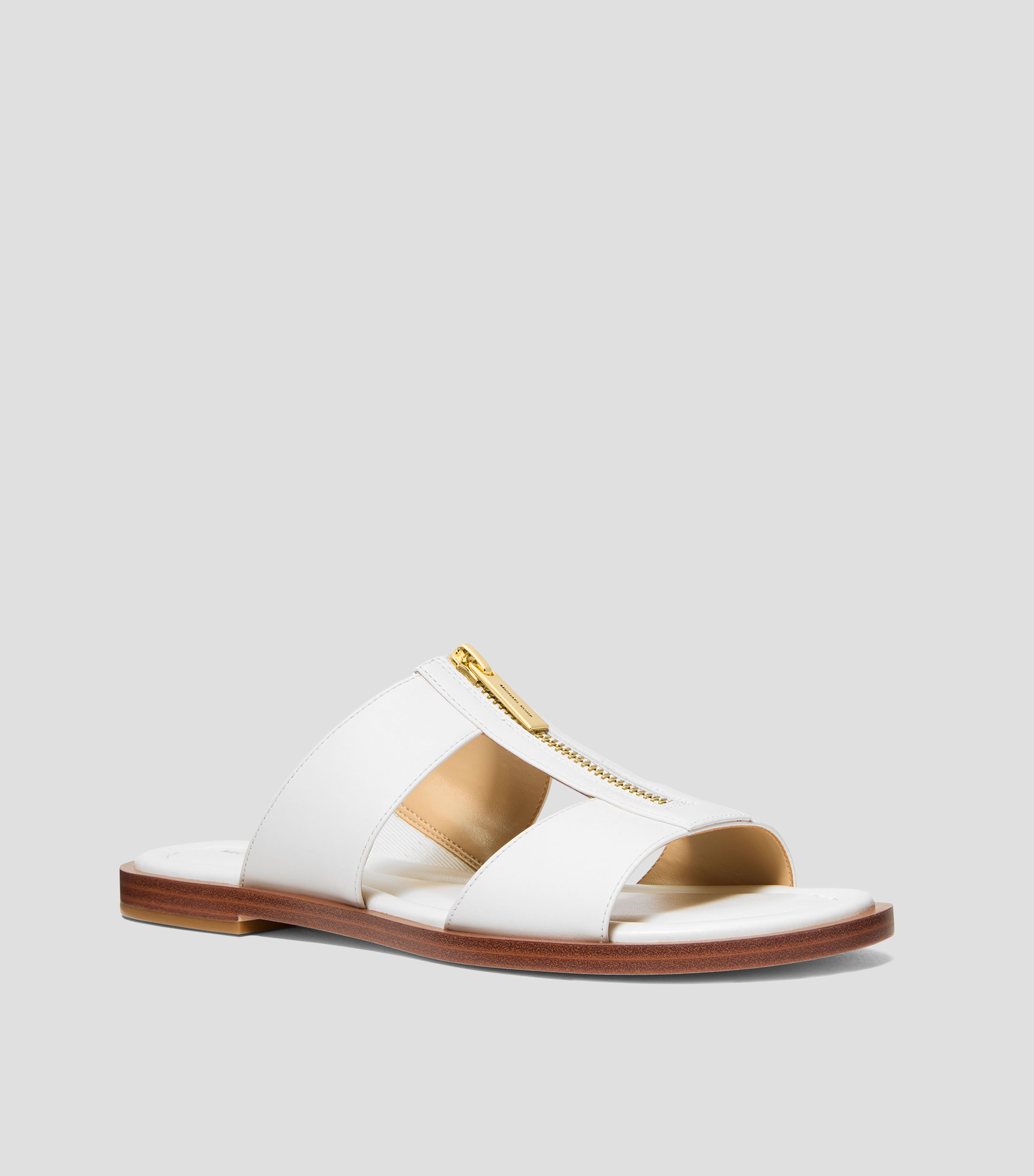 Sandalias planas en piel lisas Mujer