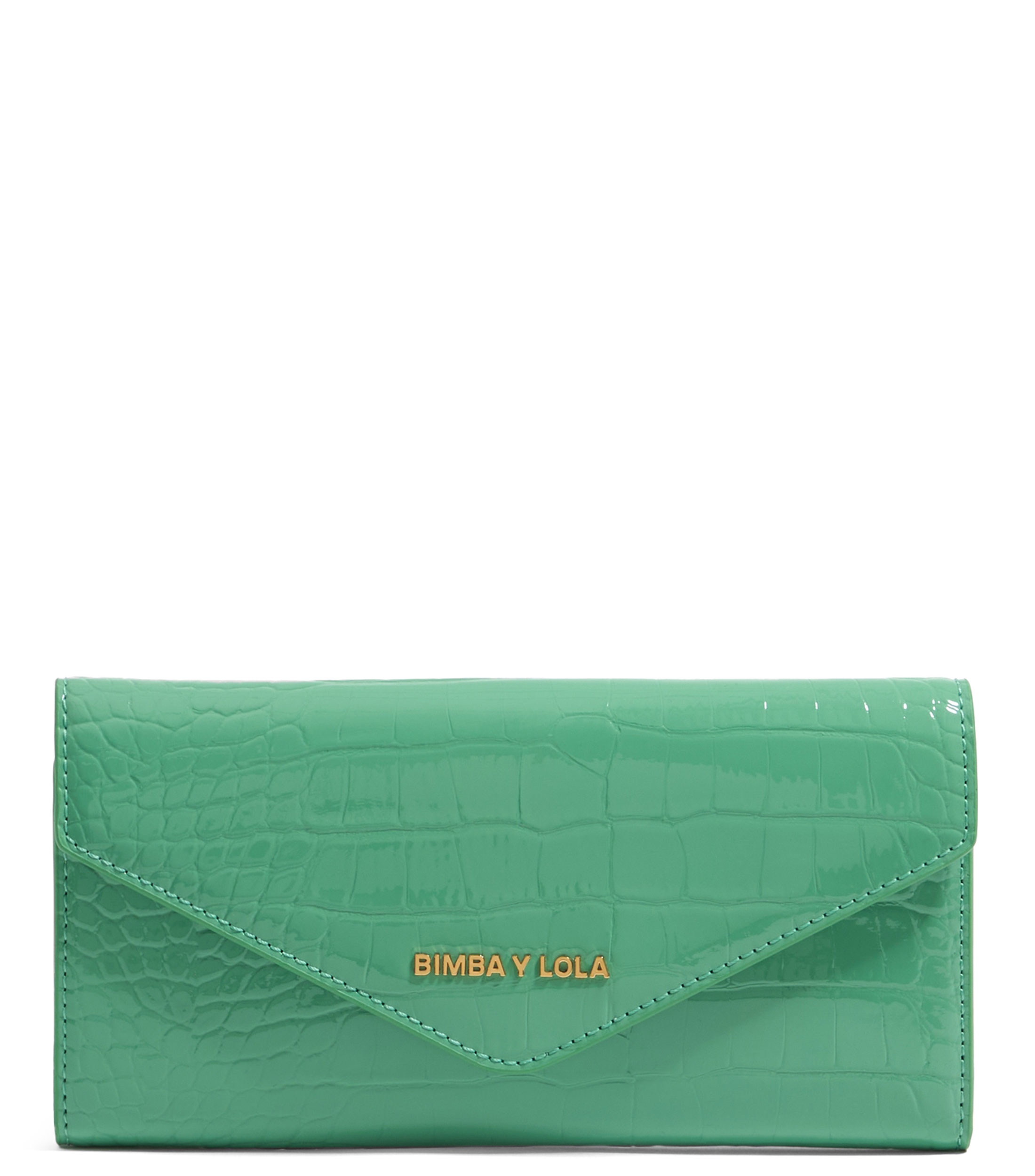 Bimba y Lola: Billetera continental grabado cocodrilo verde Mujer