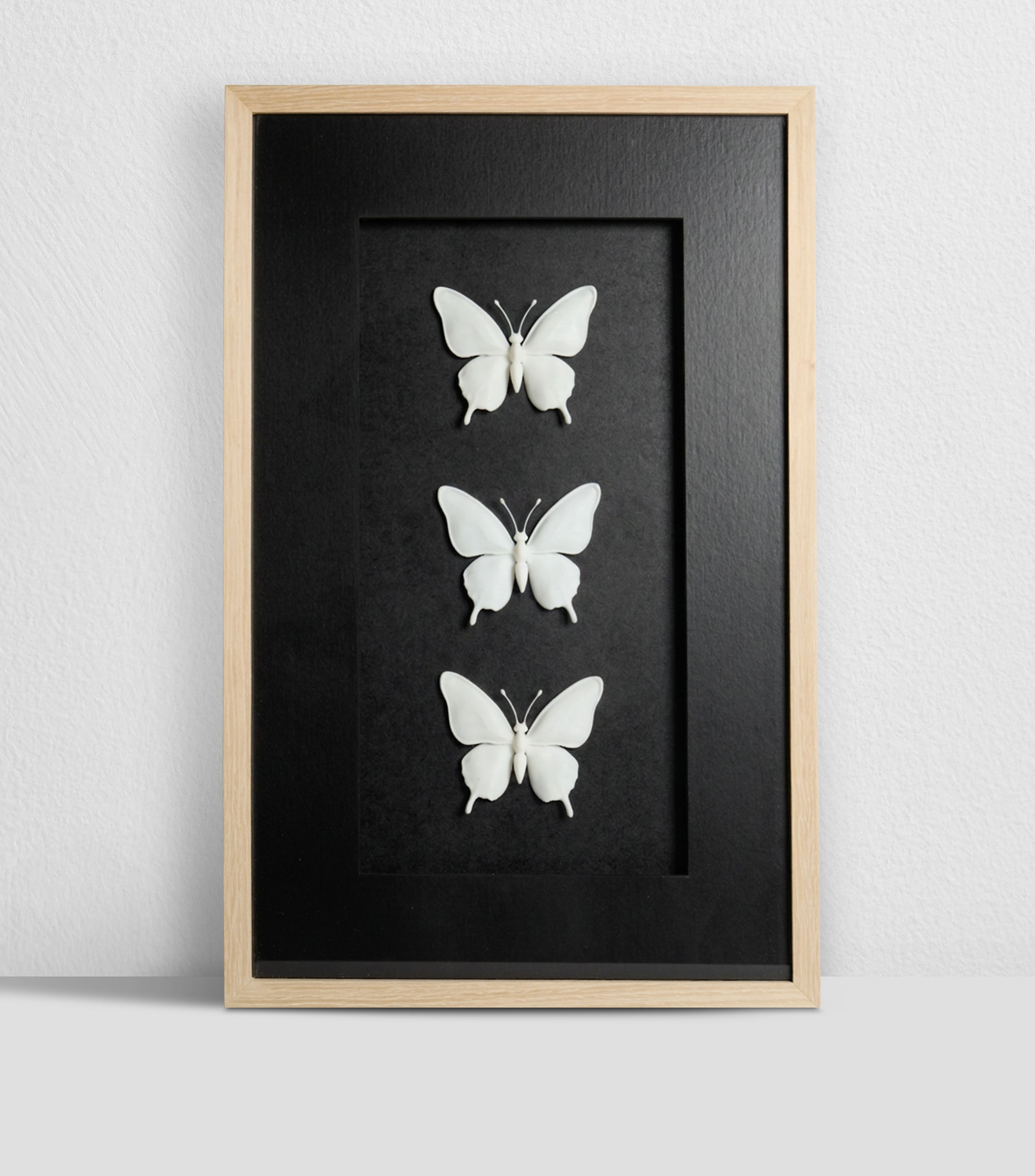 Cuadro decorativo Mariposas Blancas en madera