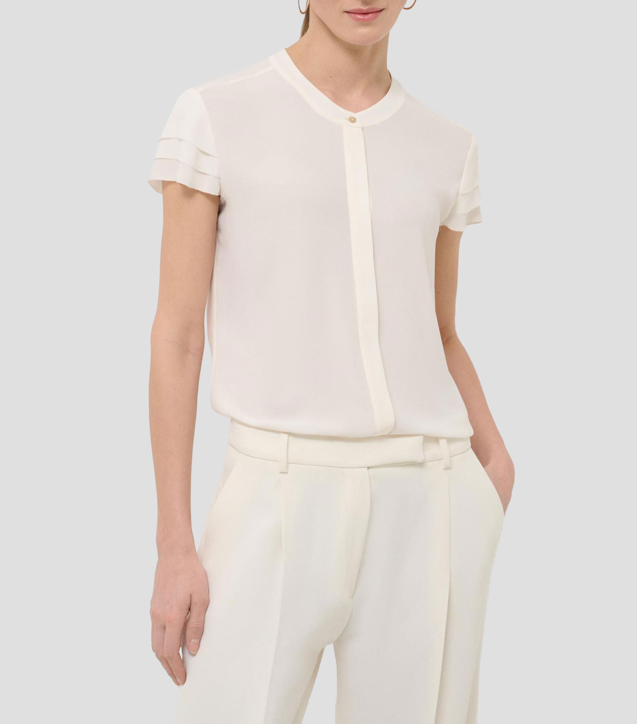 Blusa lisa manga corta Mujer