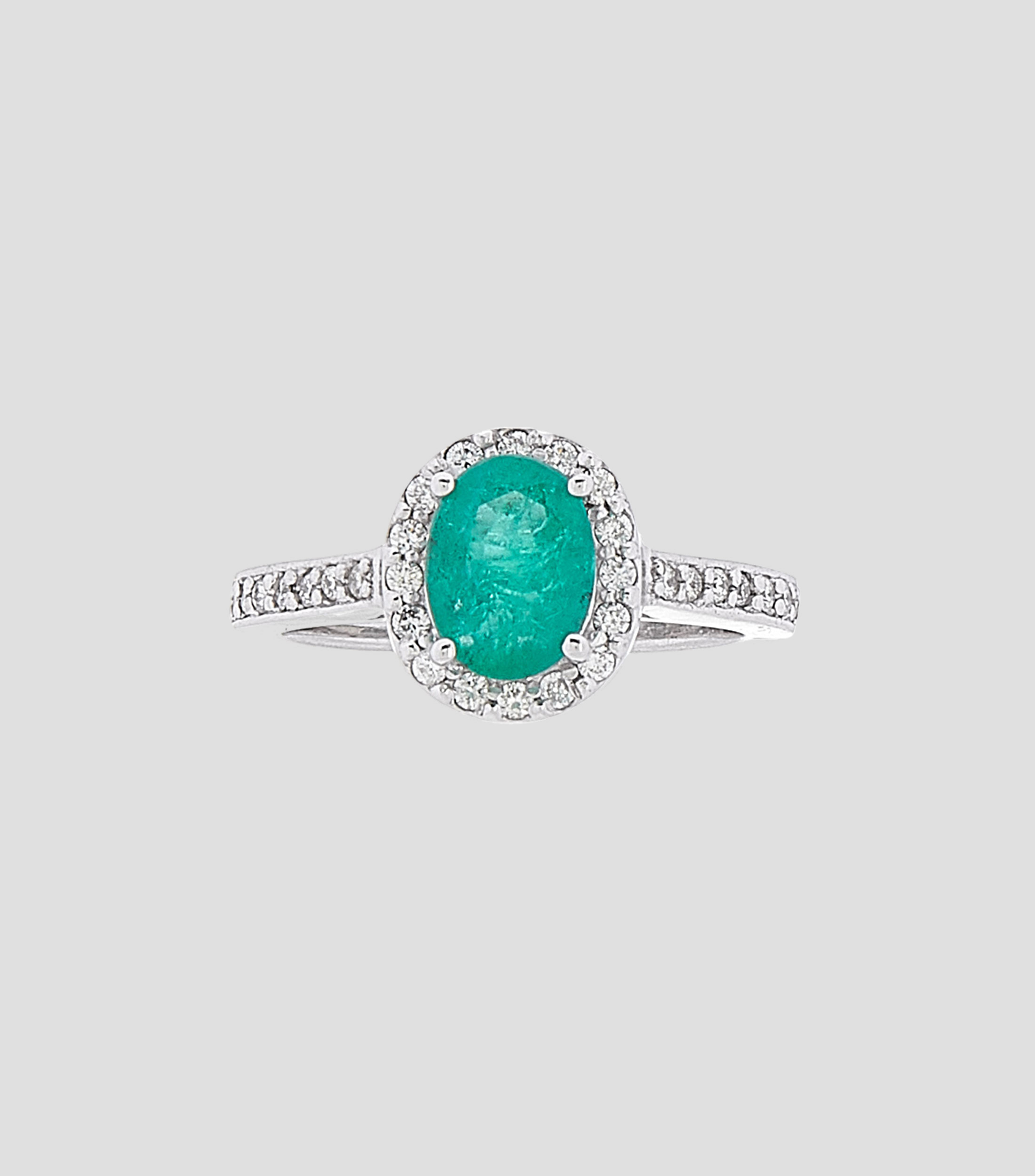 Anillo en oro de 14 kilates con brillantes Mujer