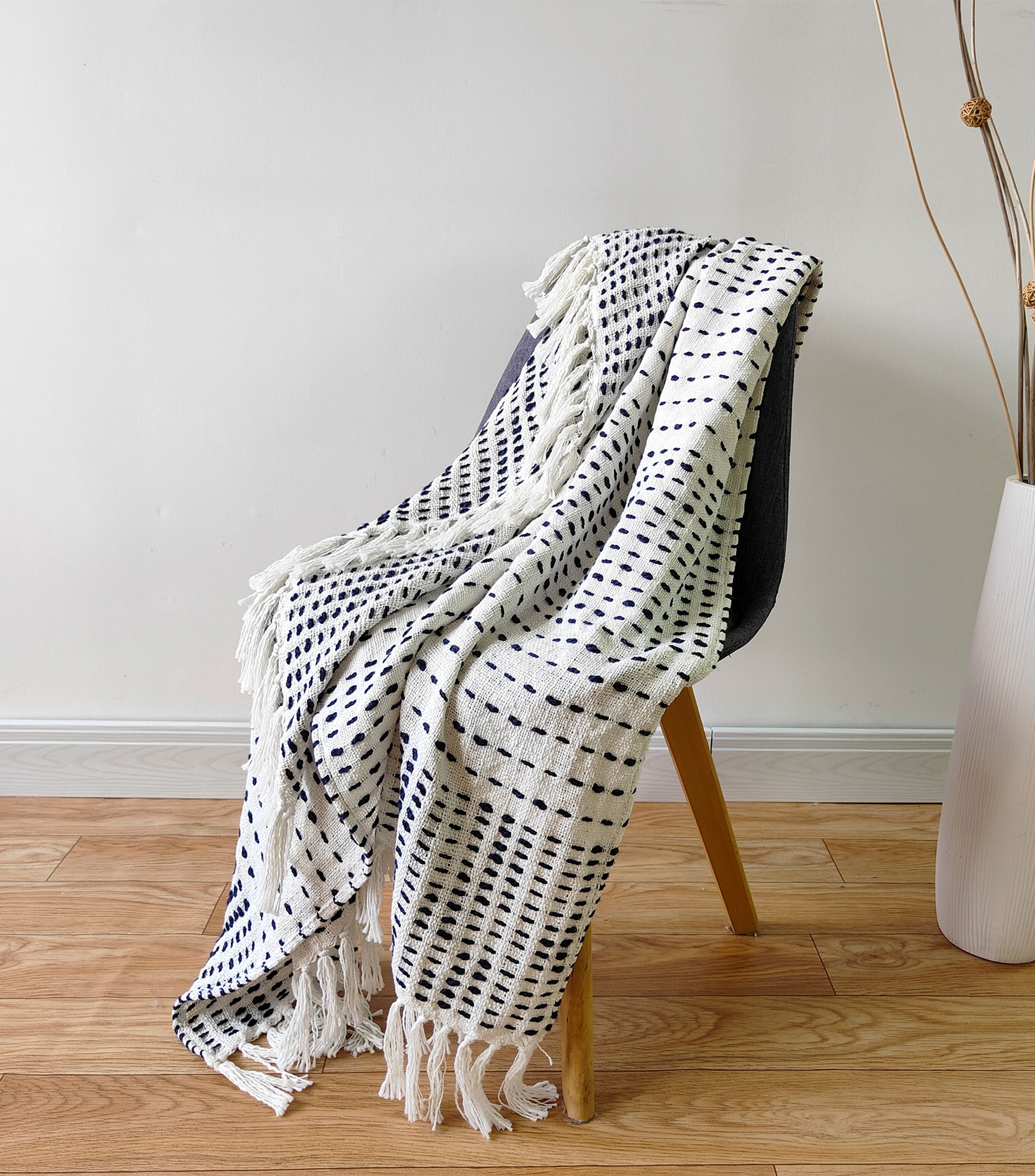 Frazada tejida Slub Stripe