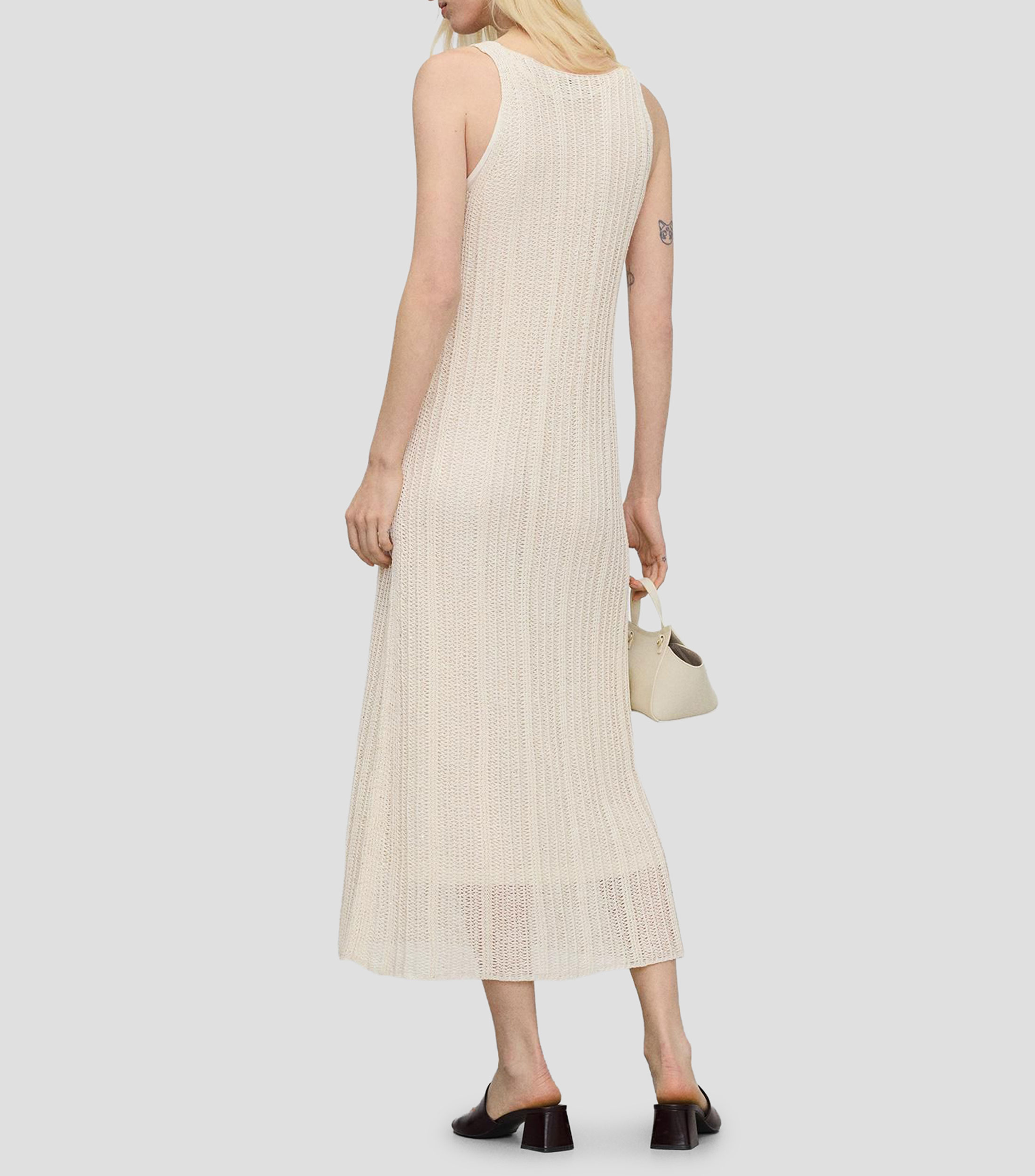 Vestido largo con microdiseños Mujer