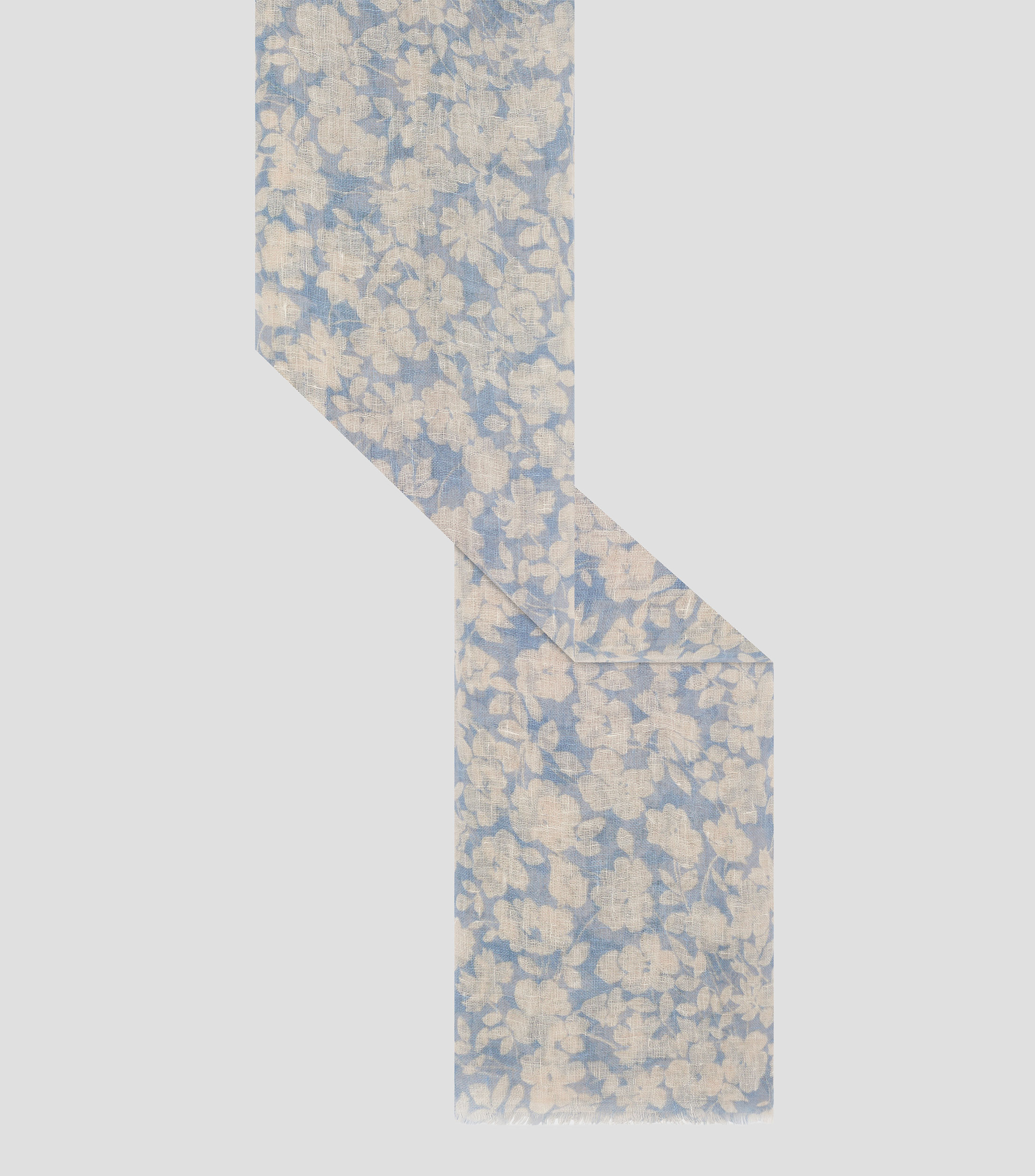 Foulard de lino con estampado Mujer
