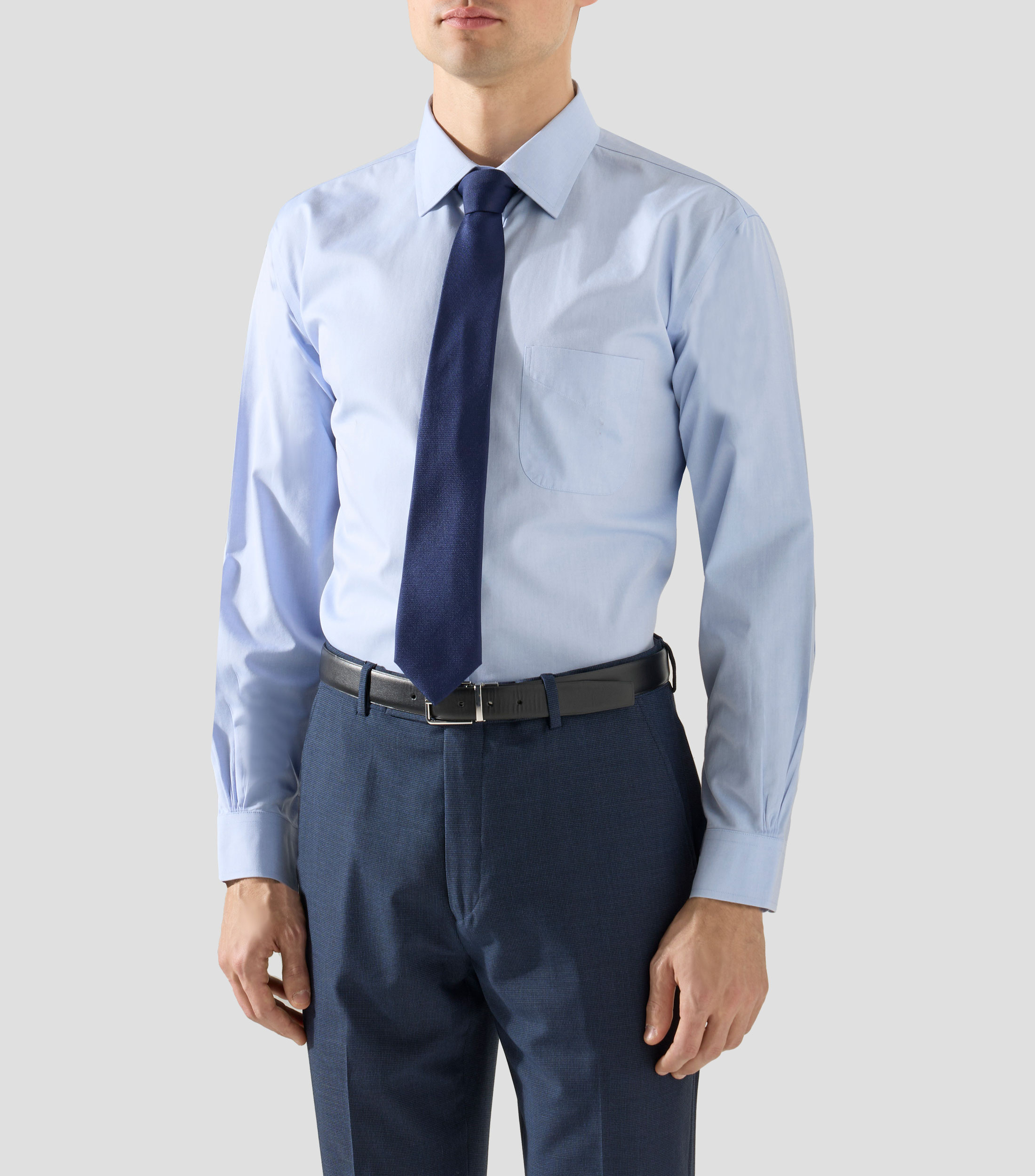 Camisa lisa manga larga Hombre