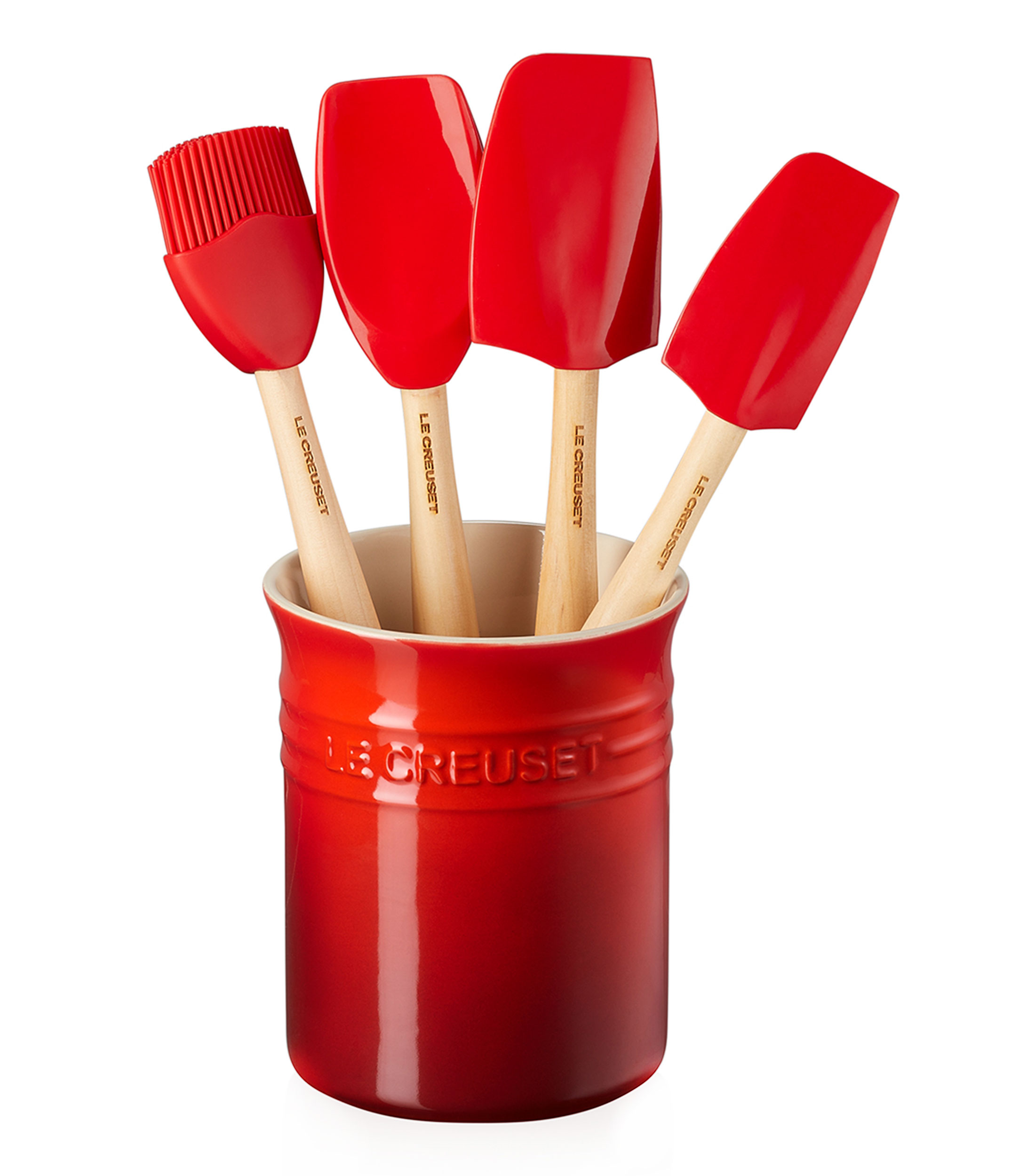 Set Bote para Utensilios con Espátulas Cerise