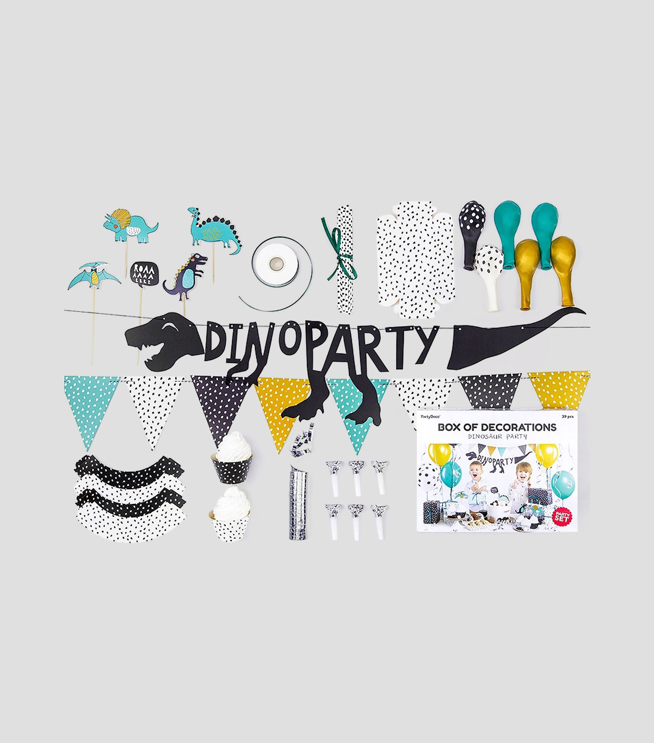 Set de decoraciones para fiesta - Dinosaurios