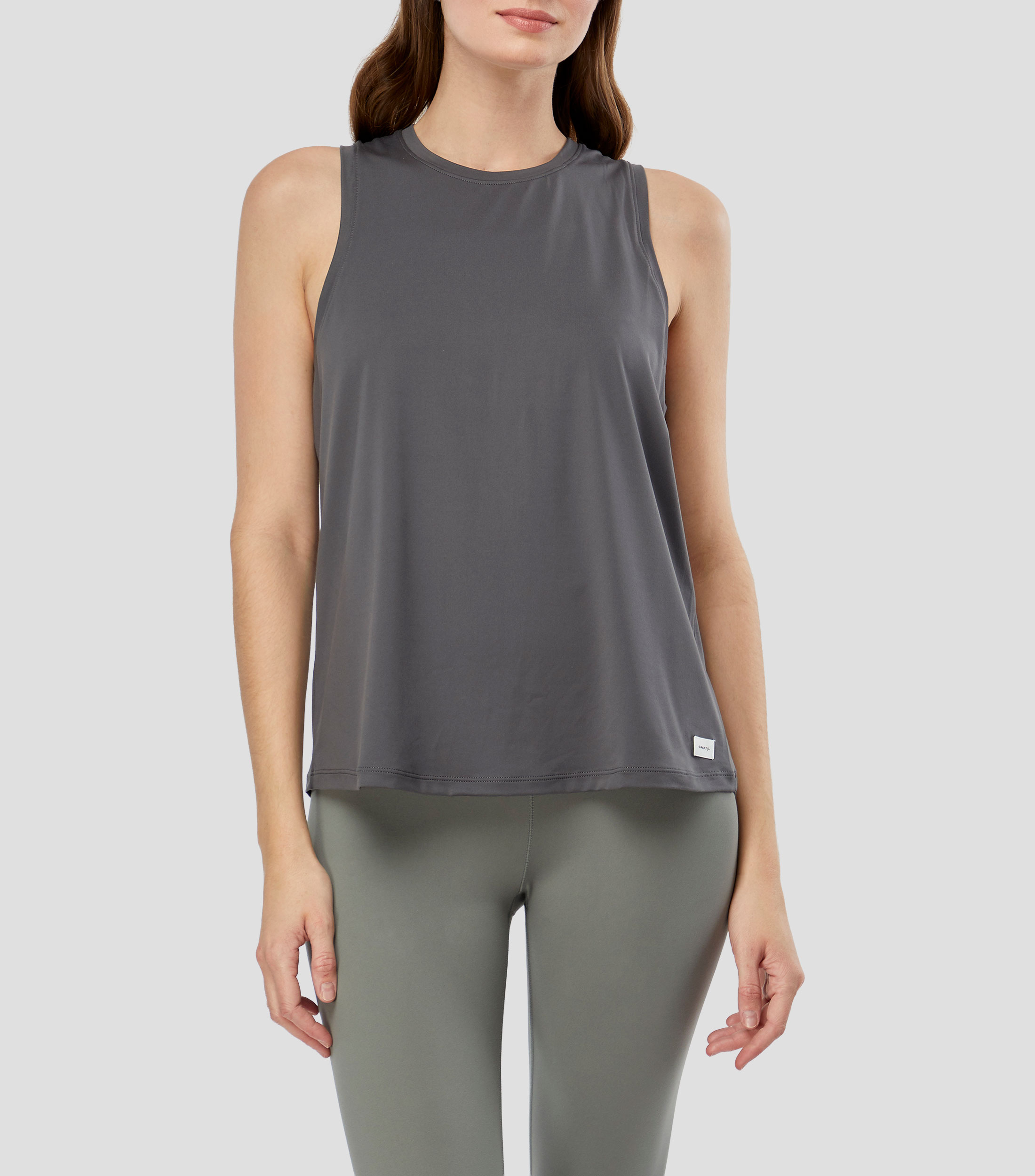 Playera para correr sin mangas lisa Mujer