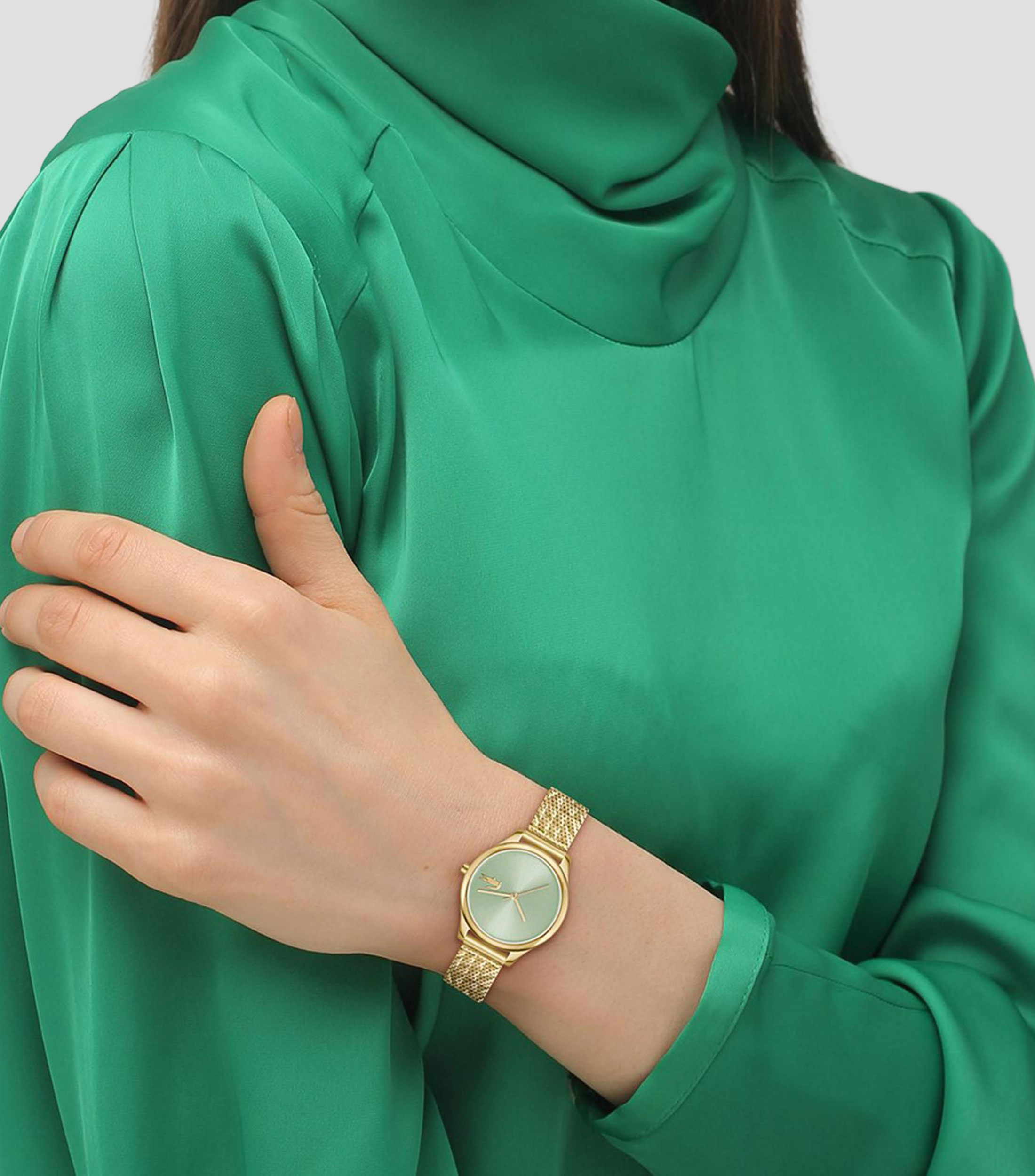 Reloj para mujer Crocodelle casual Verde, Dorado