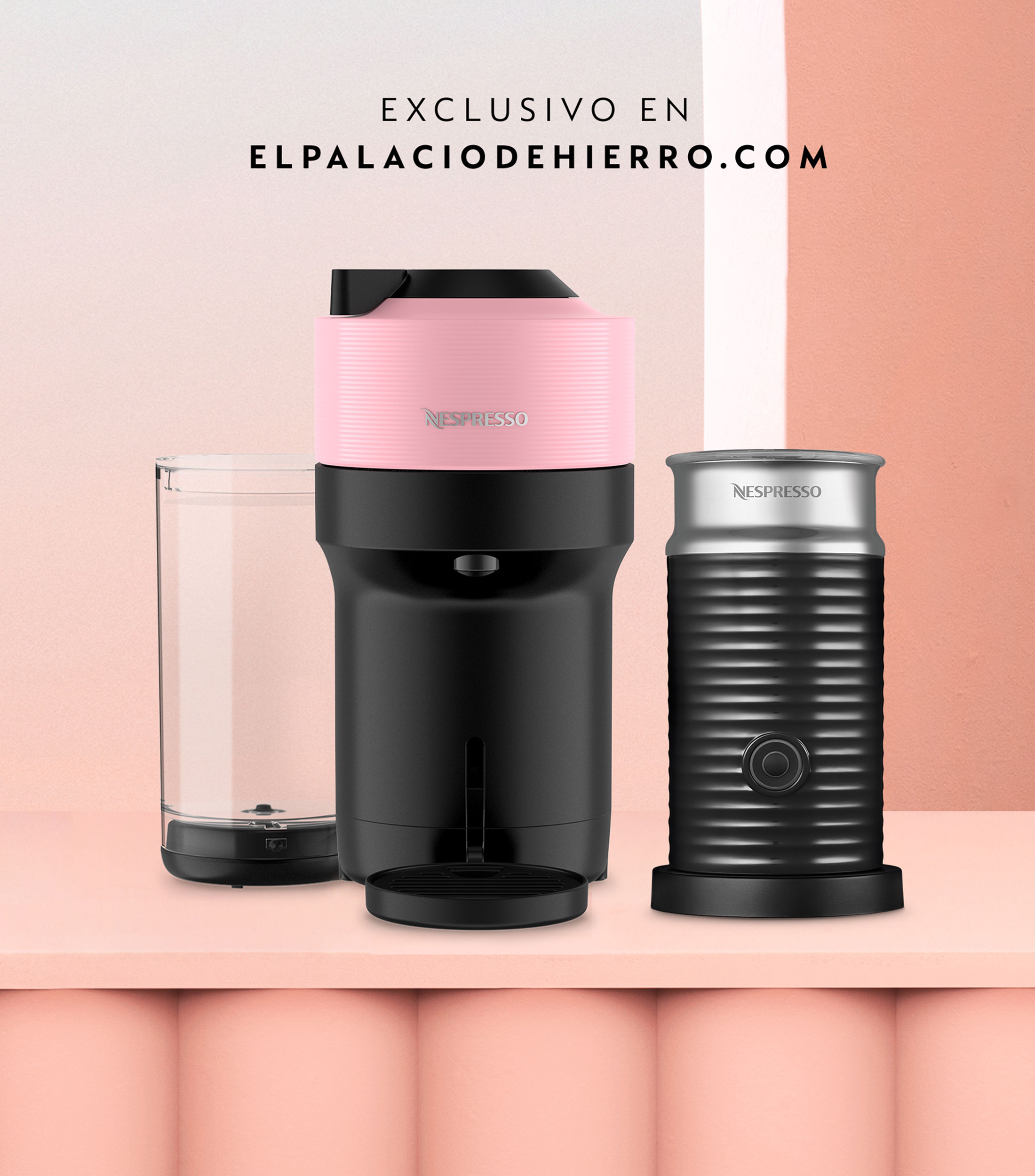 Combo Cafetera Vertuo Pop Aeroccino, Candy Pink
