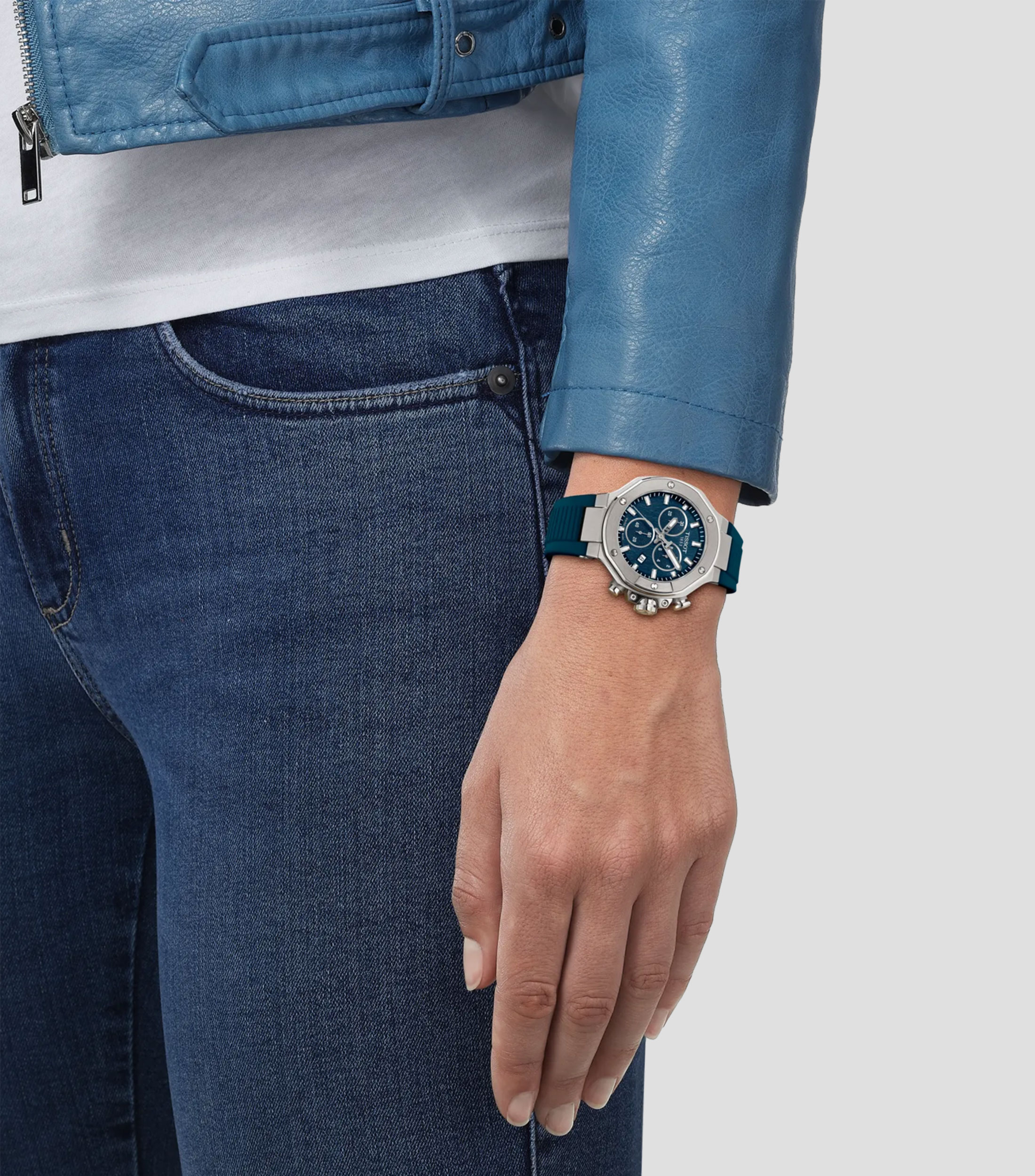 Reloj para Hombre T-Race Casual Azul, Plateado