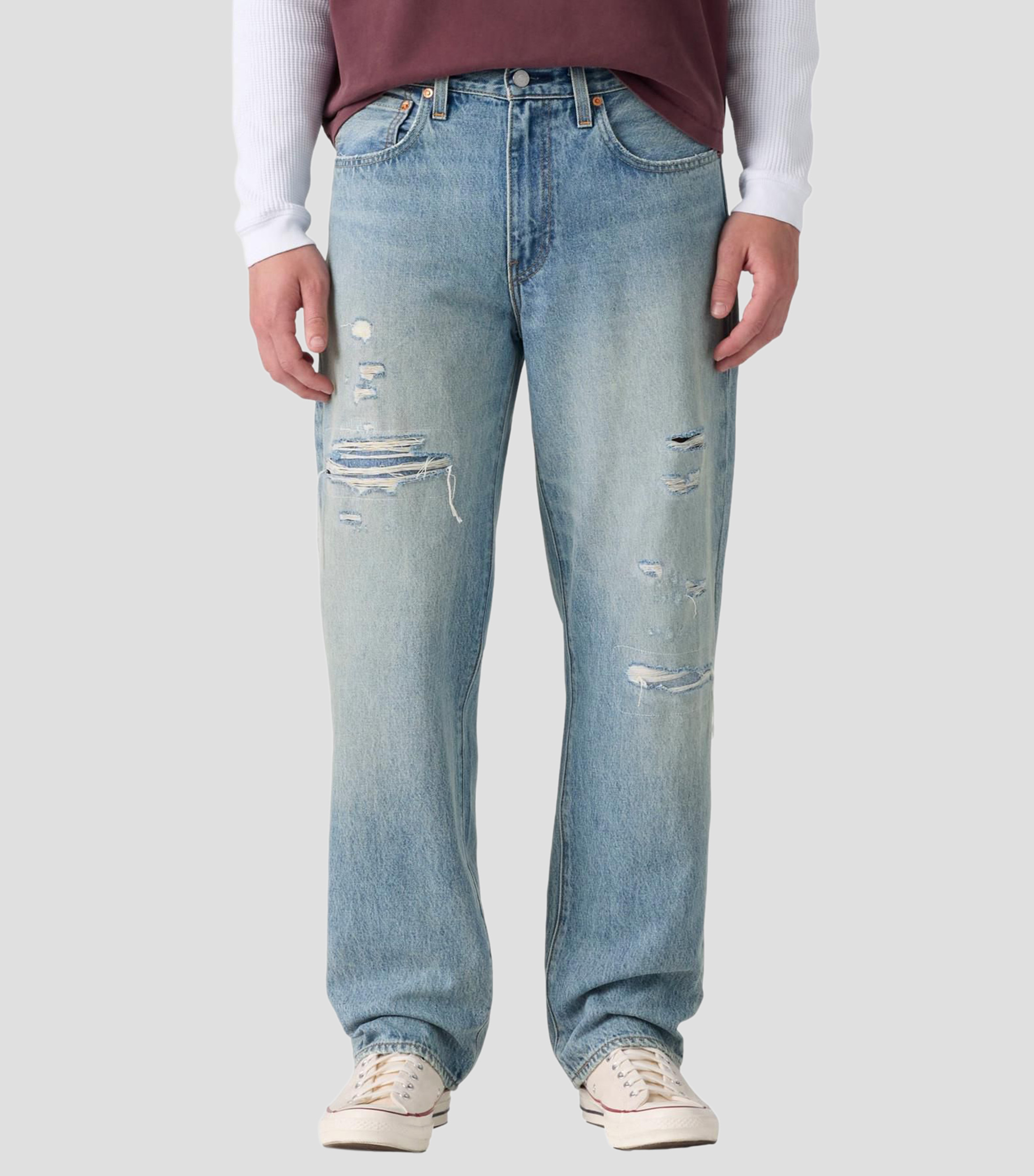 Jeans de Mezclilla Relaxed Hombre