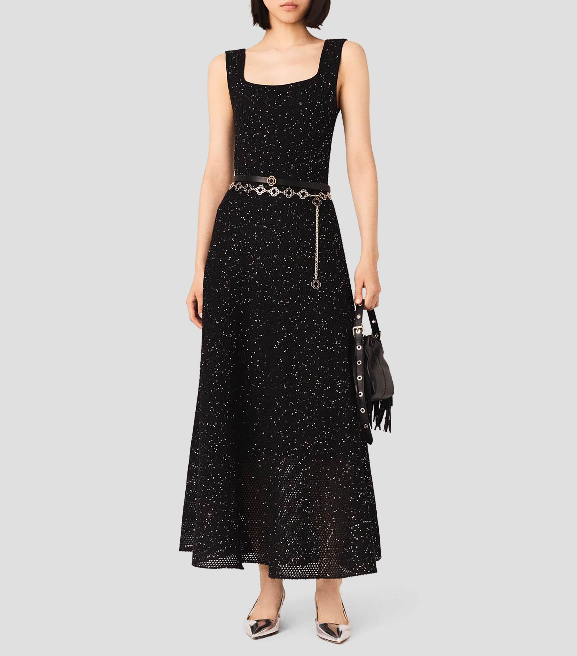 Vestido largo liso Mujer