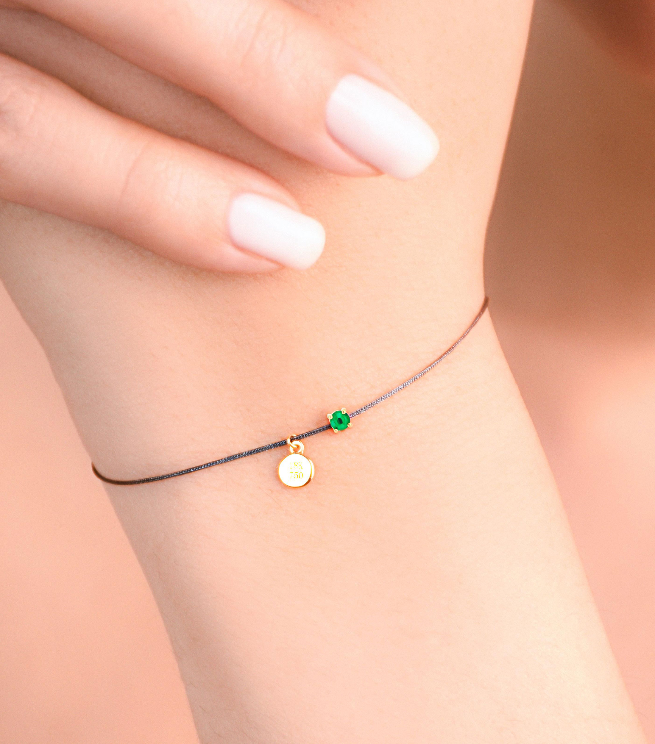 Pulsera con esmeralda Mujer