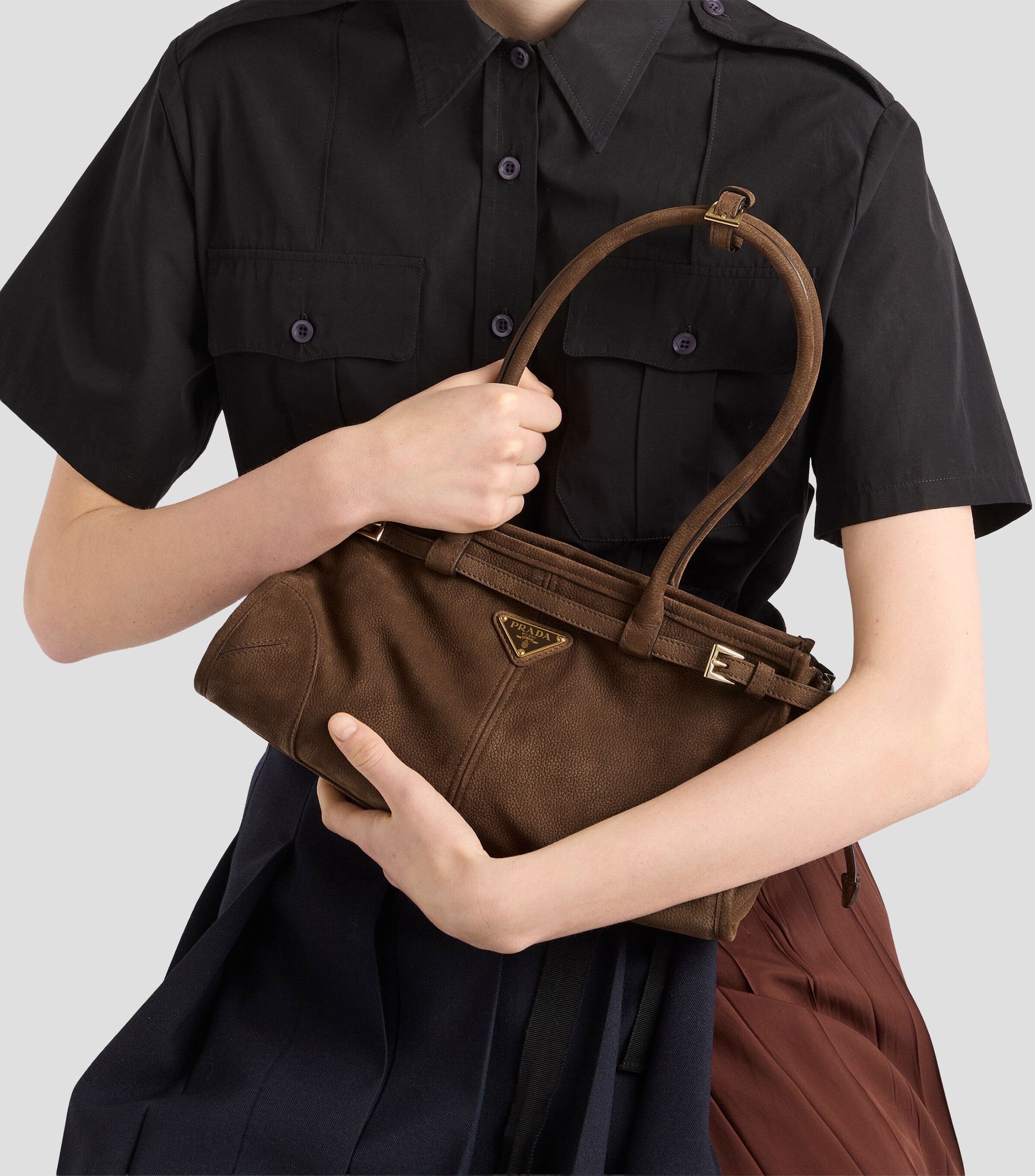 Bolsa Tote Café en Piel Bonnie, Mujer
