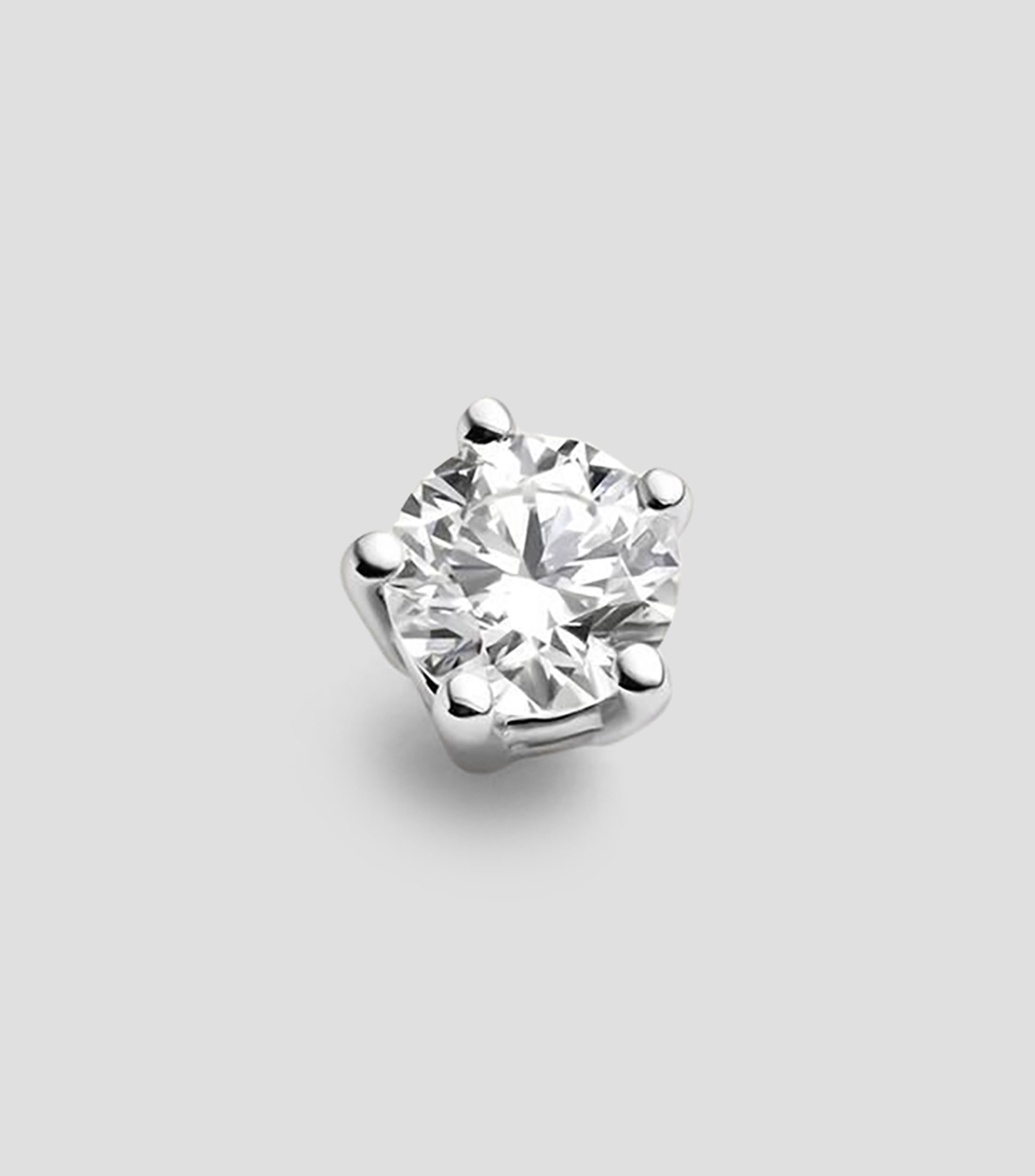 Pendiente individual en oro blanco de 18 kilates con diamantes Mujer