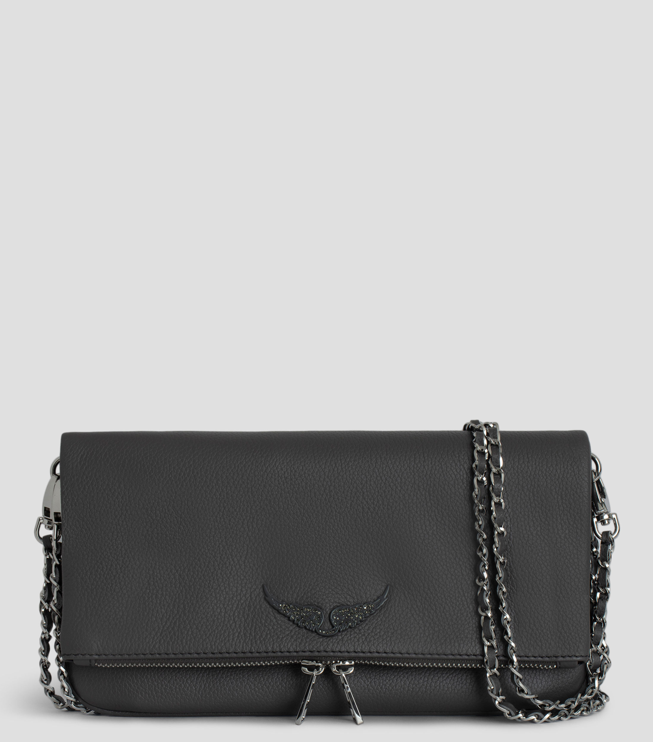 Bolso Clutch en piel semigranulado Mujer