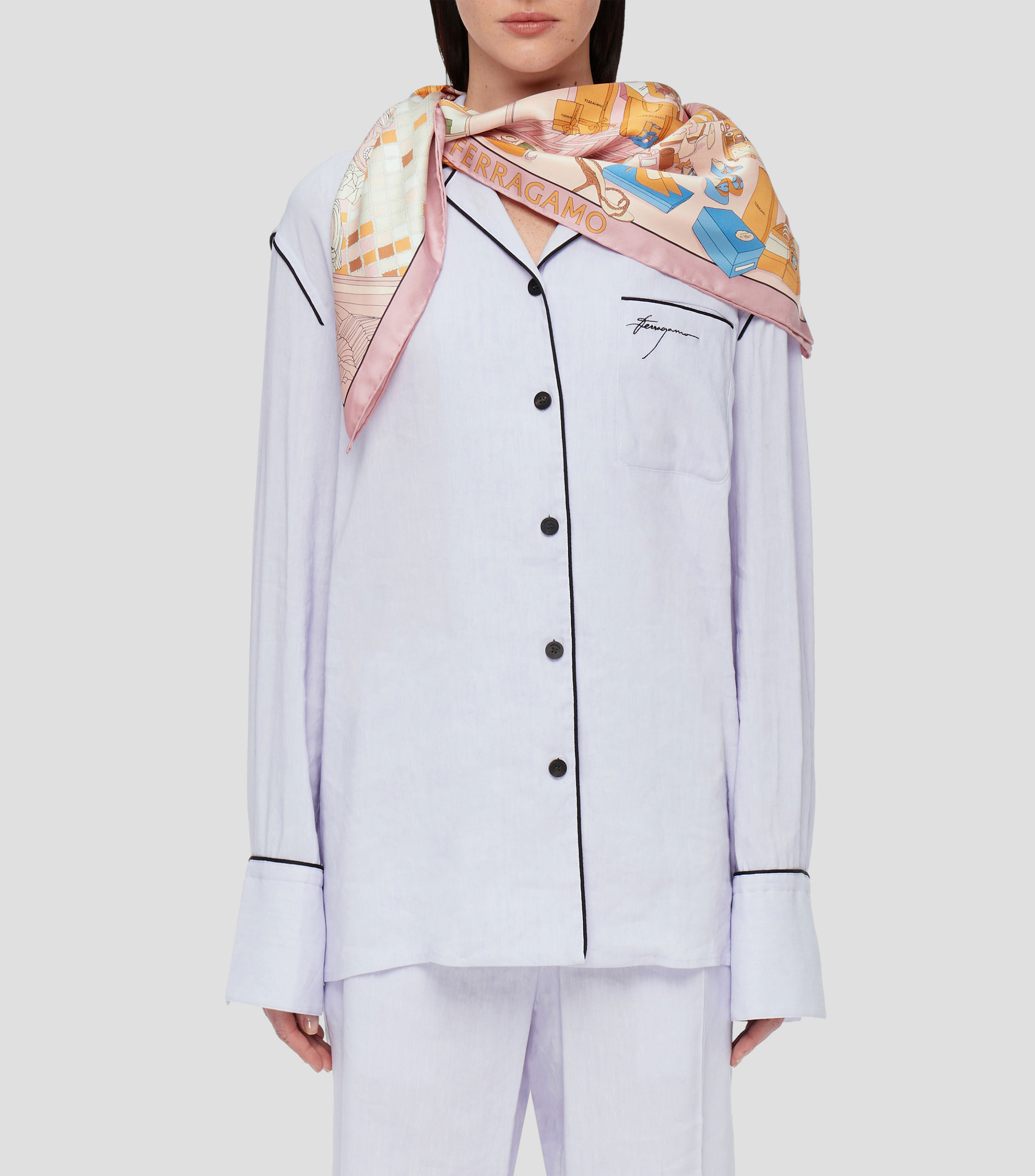Pañuelo de seda estampado Atelier Mujer