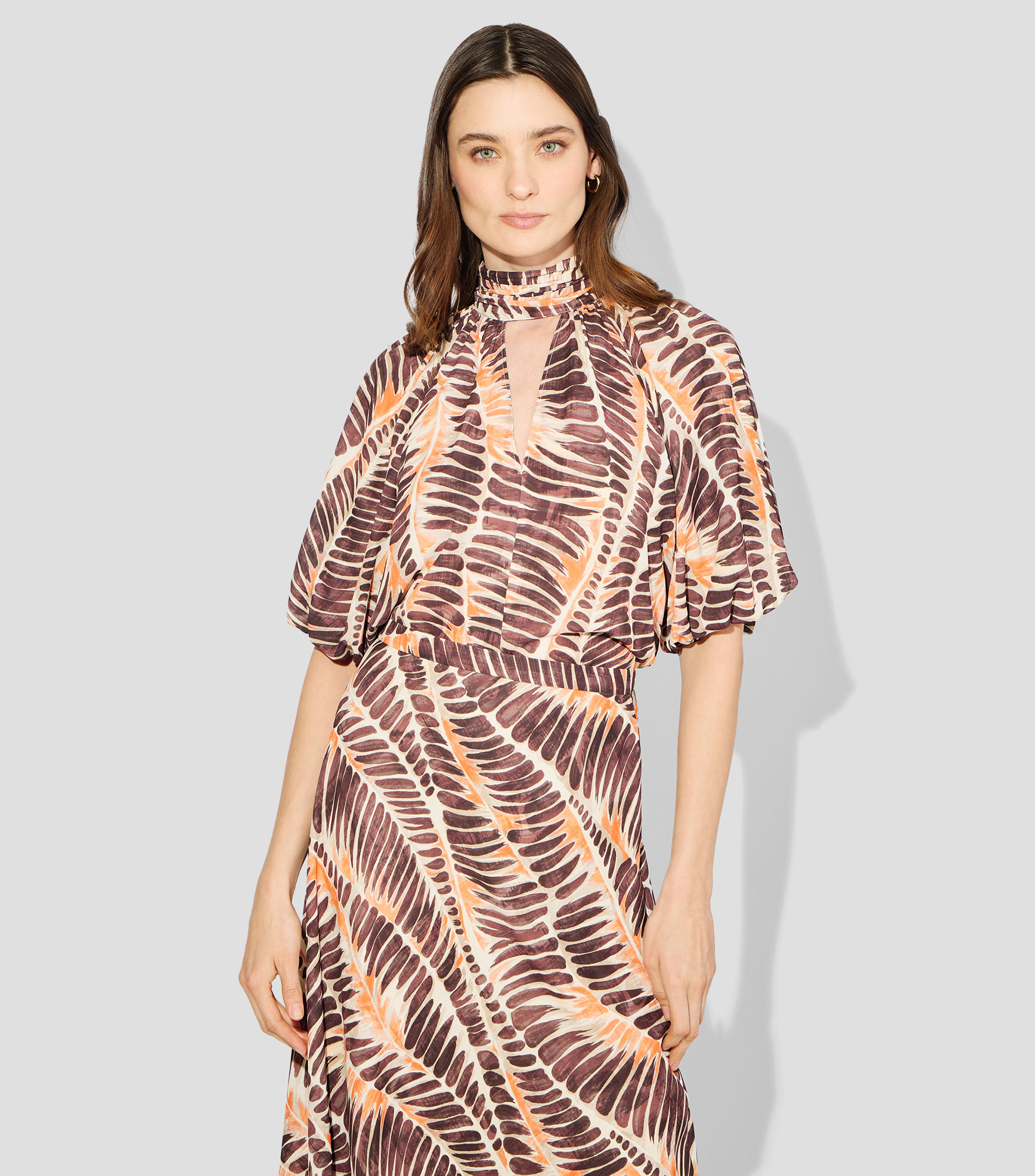 Blusa estampada con manga larga Mujer