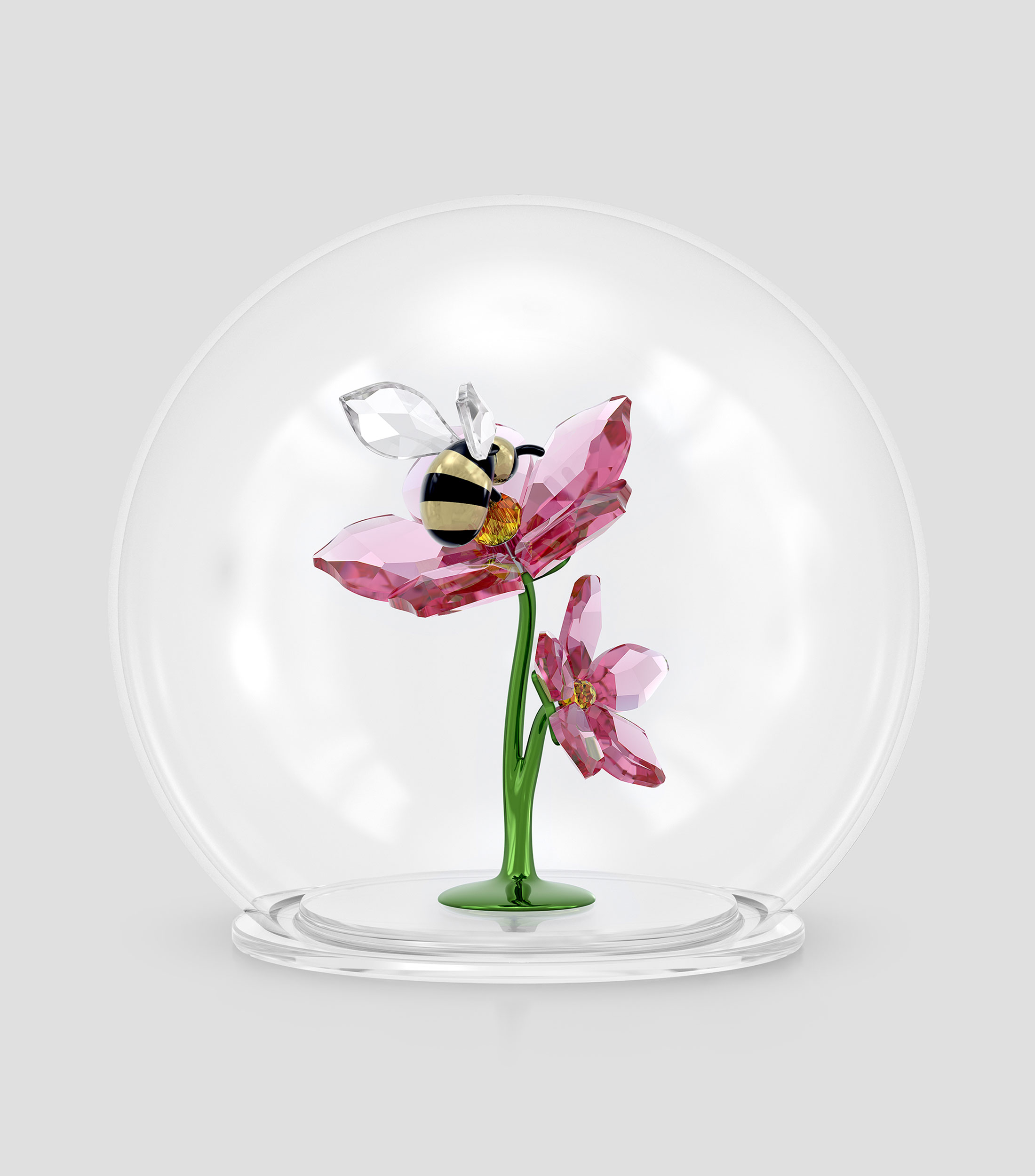 Figura decorativa Idyllia Glass Ball Butterfly And Flower en cristal
