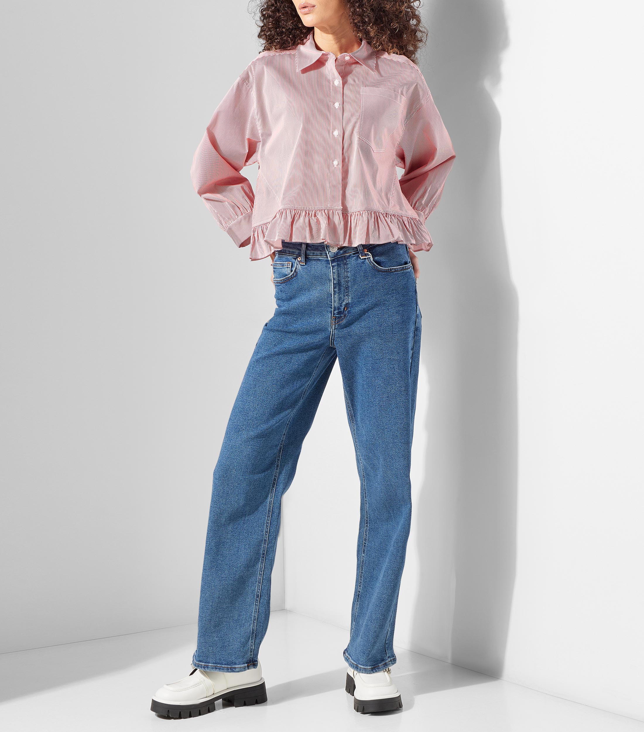 Camisa rayas manga larga Mujer