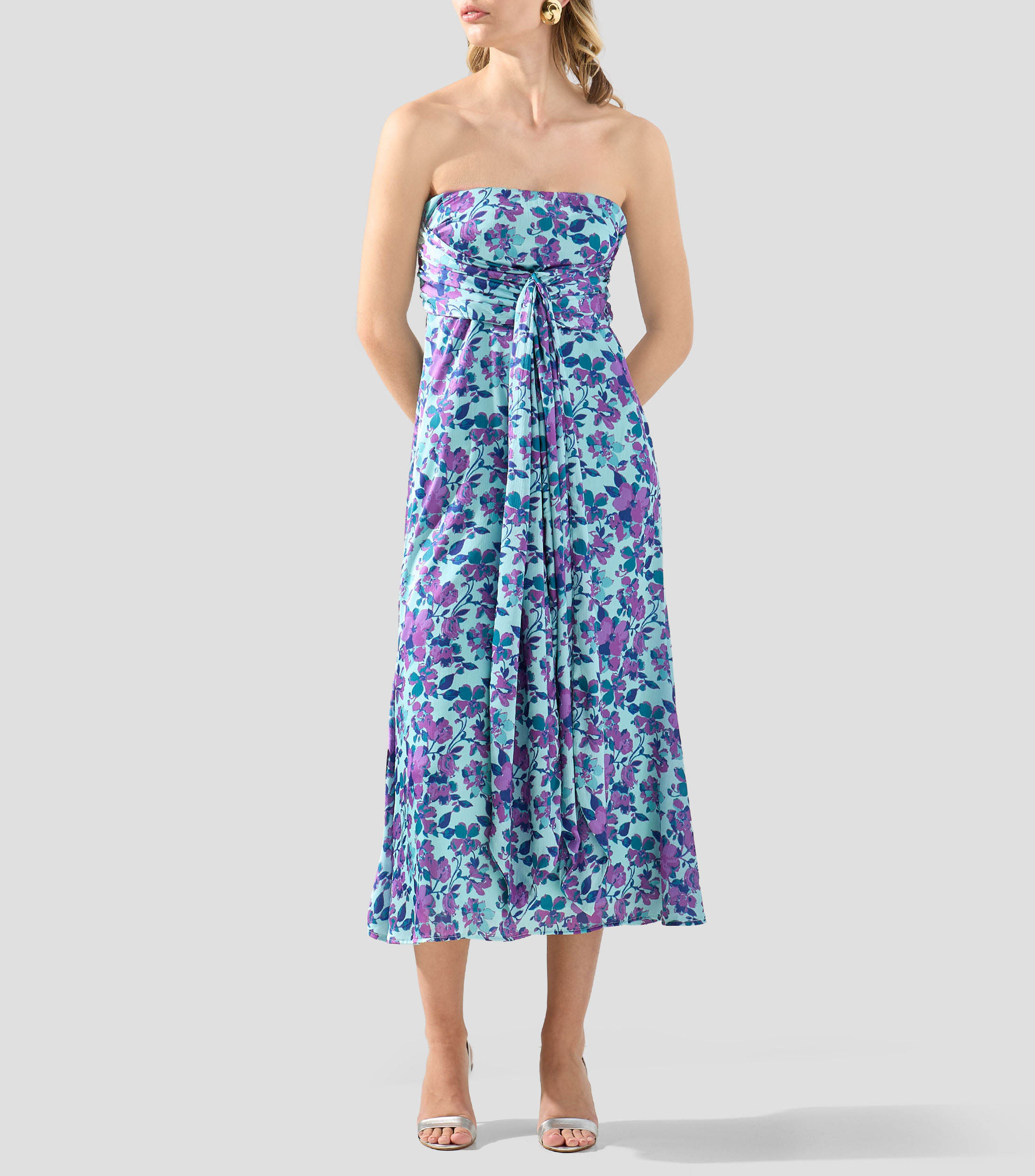 Vestido midi estampado Mujer