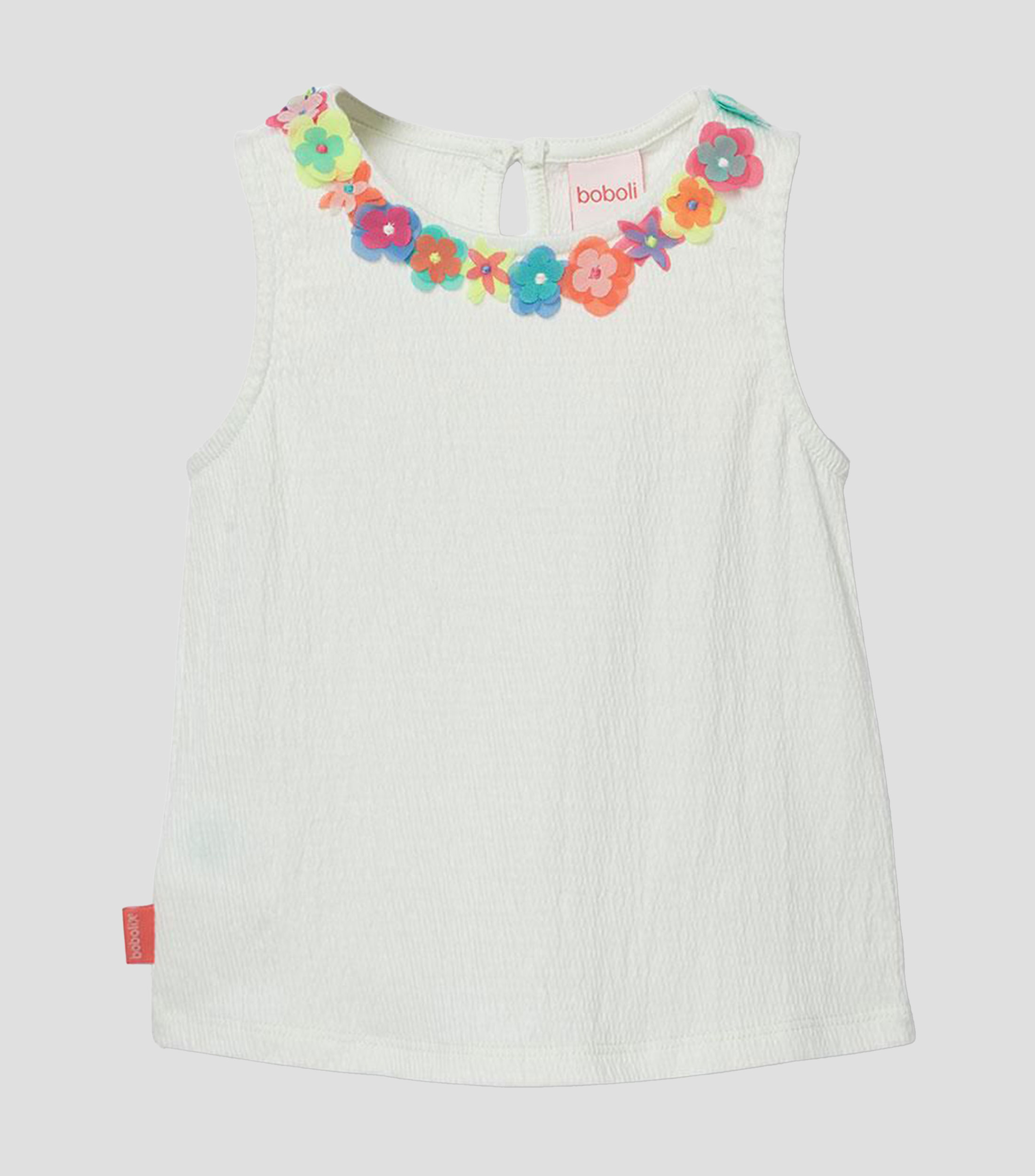 Playera cuello redondo sin mangas lisa Bebé