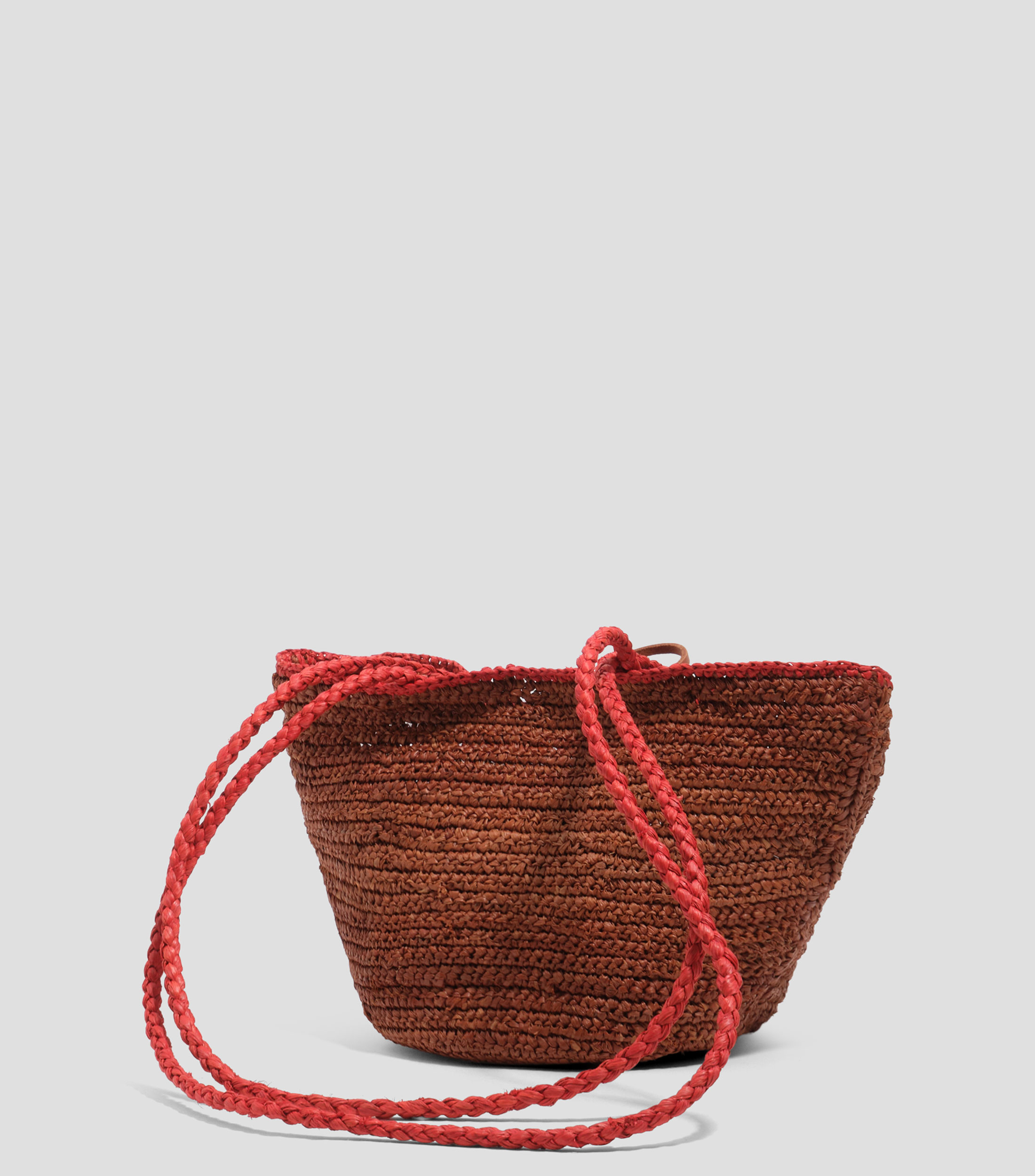 Bolsa capazo pequeña rafia roble Mujer