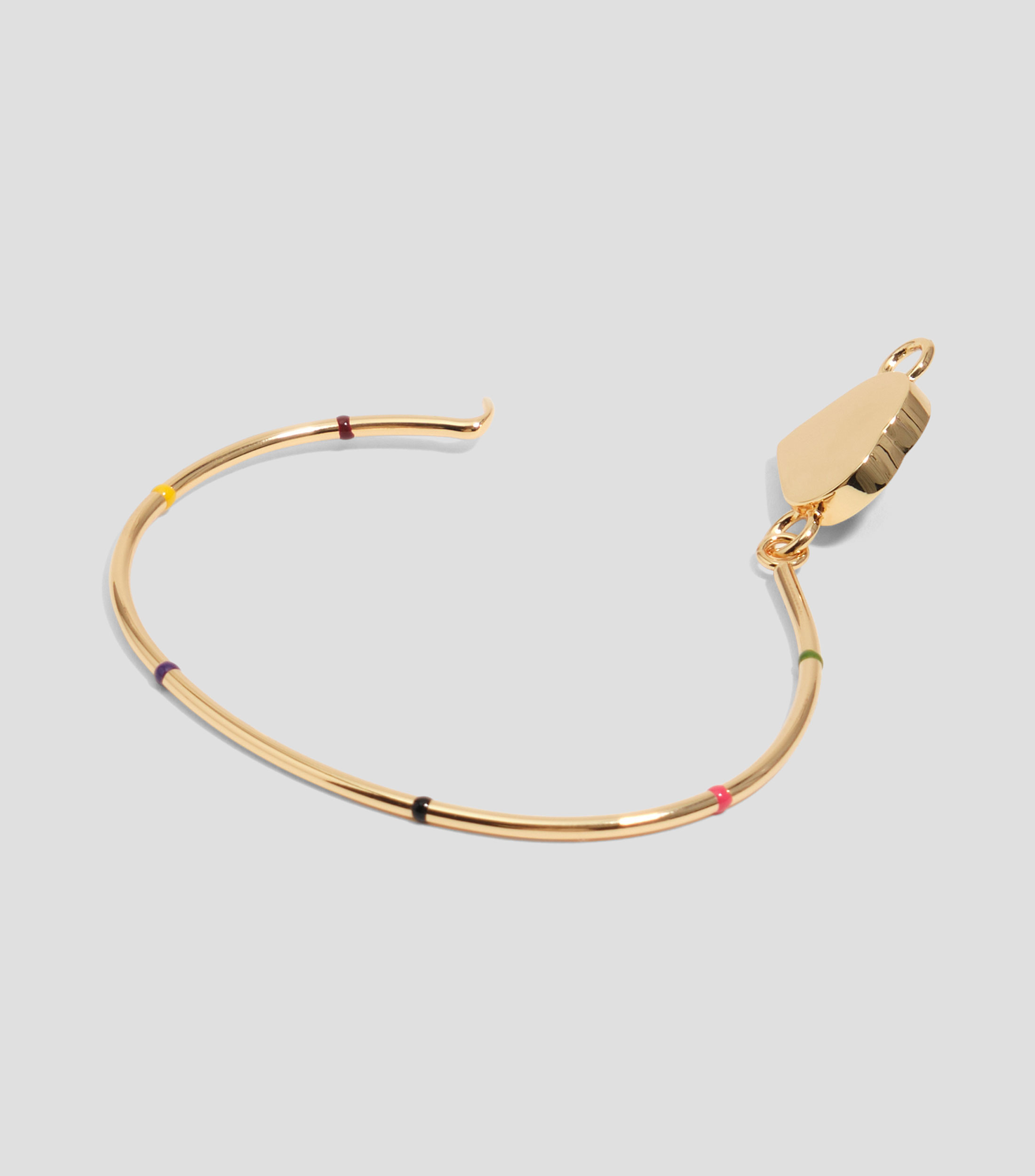 Pulsera rígida logo corazón negro Mujer