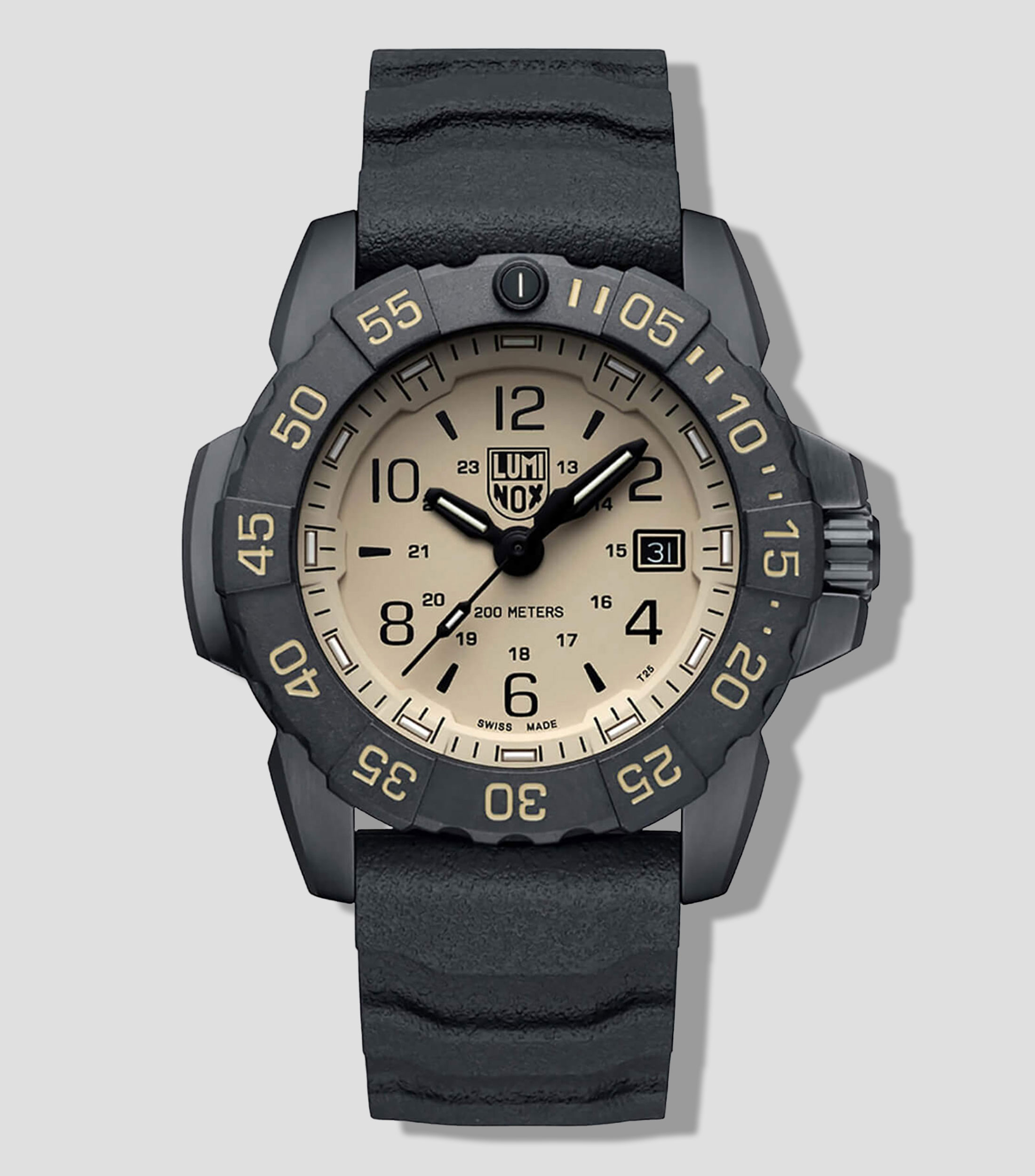 Reloj para hombre Navy Seal Steel 3250 Time Date Series de vestir Negro