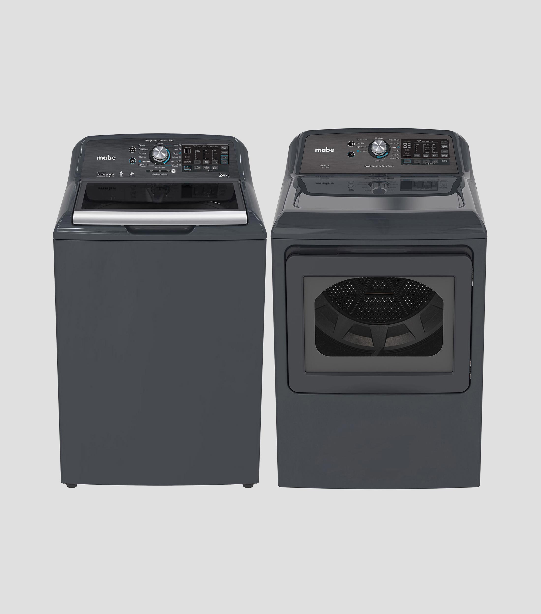 Lavadora Carga Superior 24 Kg Diamond Gray + Secadora
