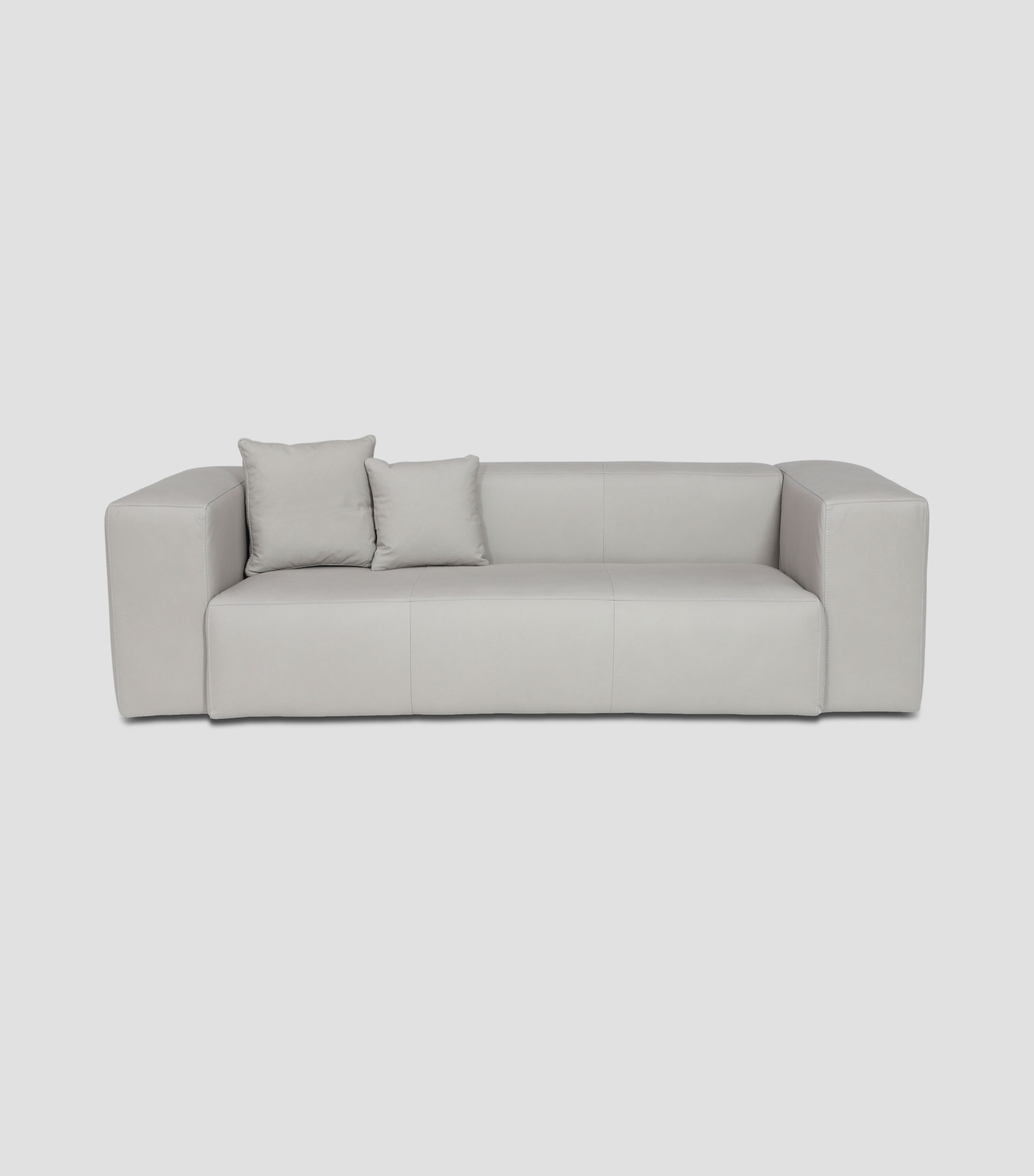Sofá de 3 Asientos en Piel Gante Gris