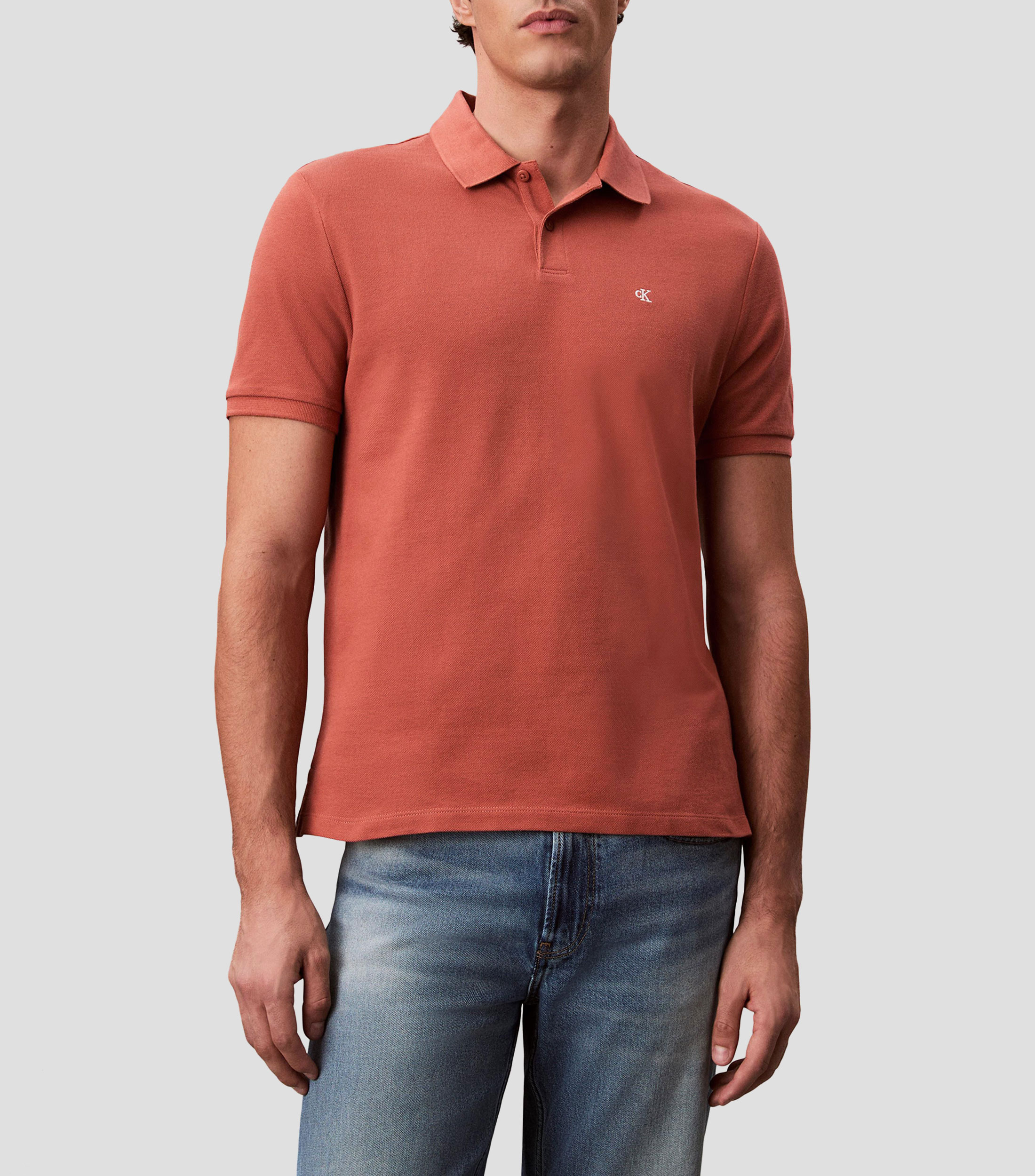 Playera tipo polo manga corta lisa Hombre