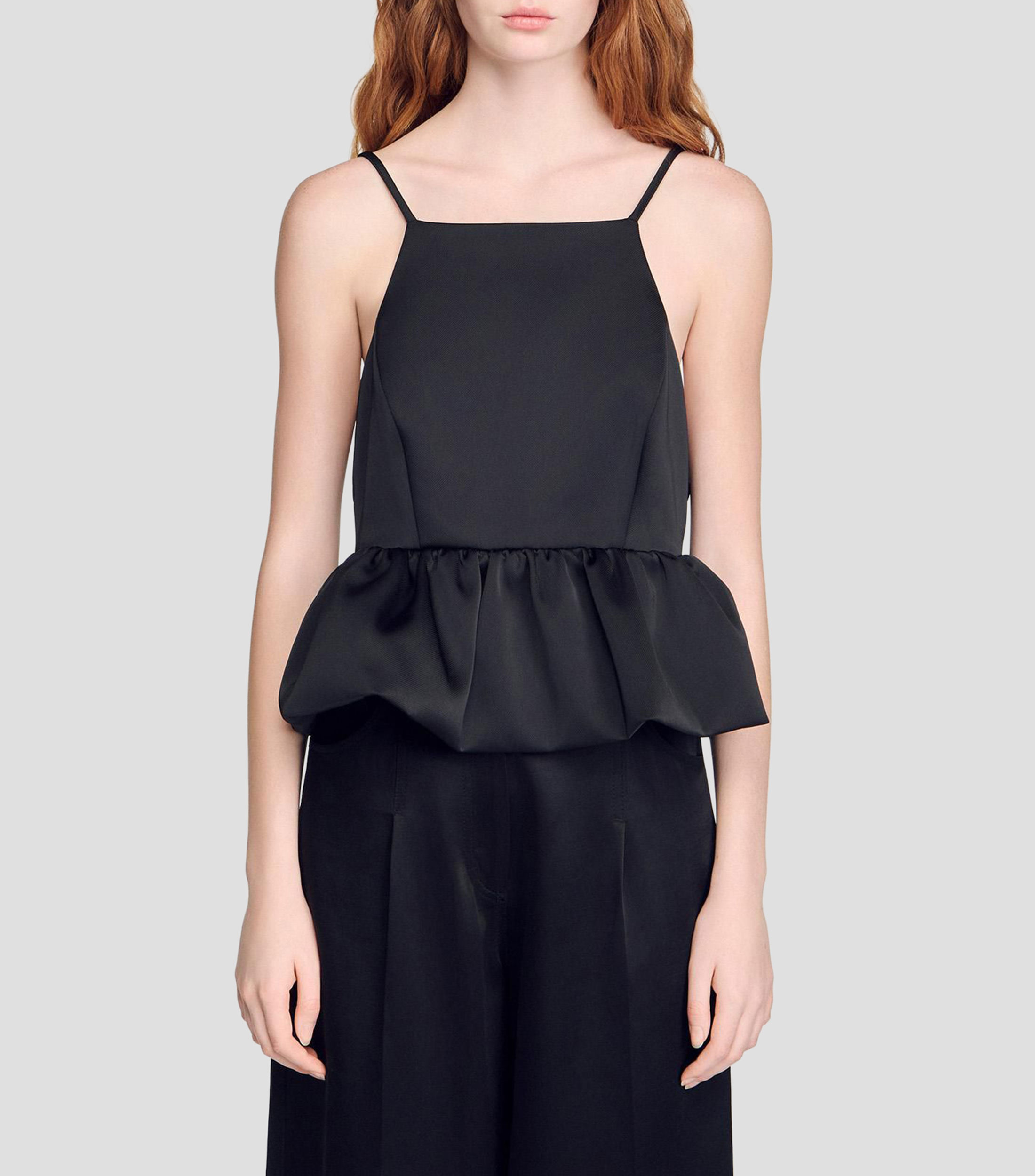 Blusa lisa sin mangas Mujer