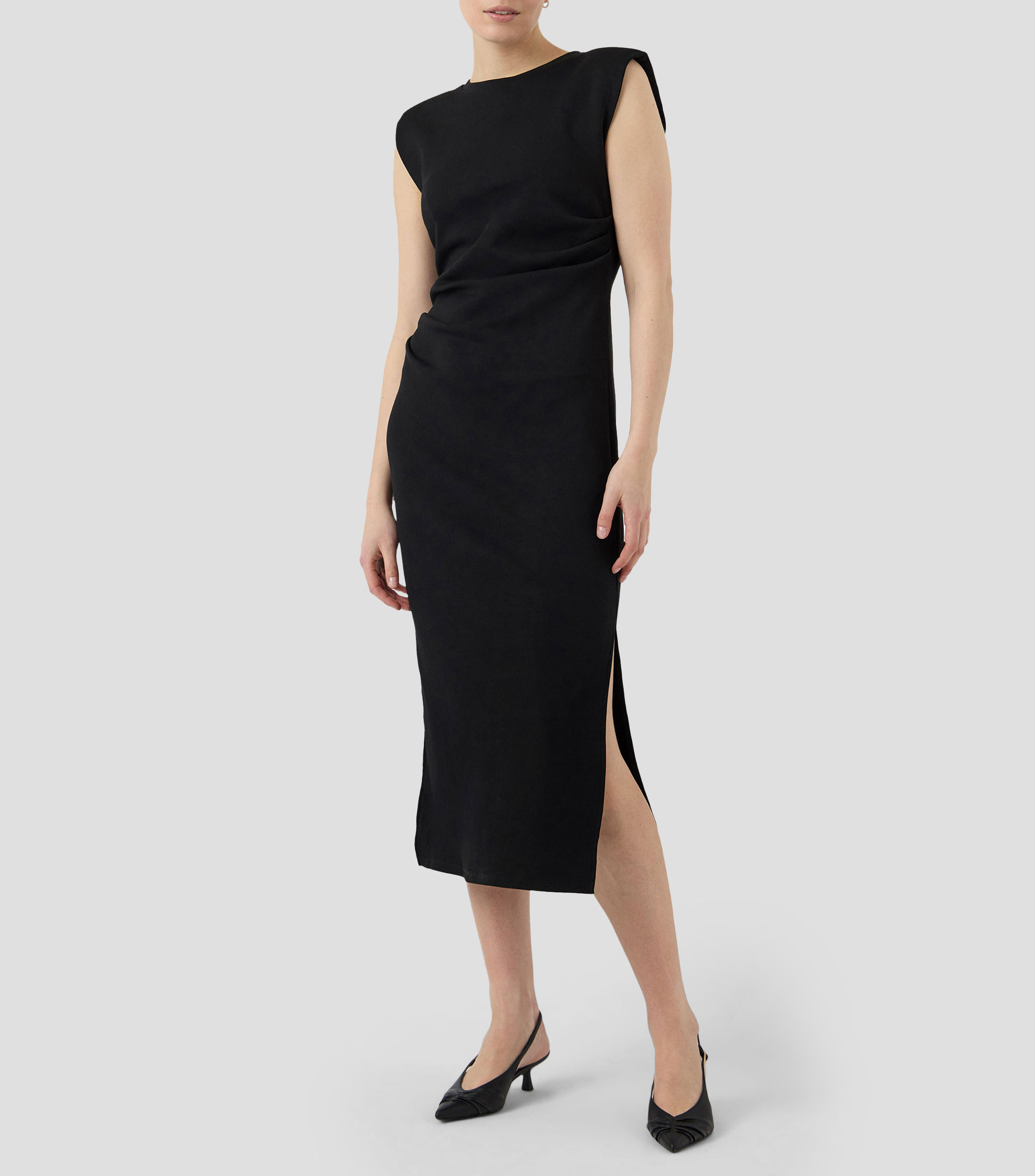 Vestido midi liso Mujer