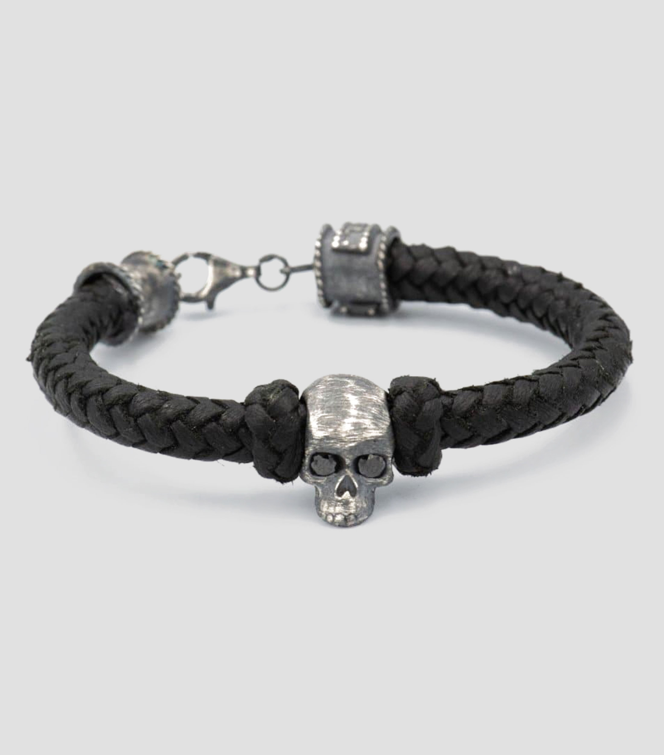 Pulsera en plata .925 con Calavera Unisex