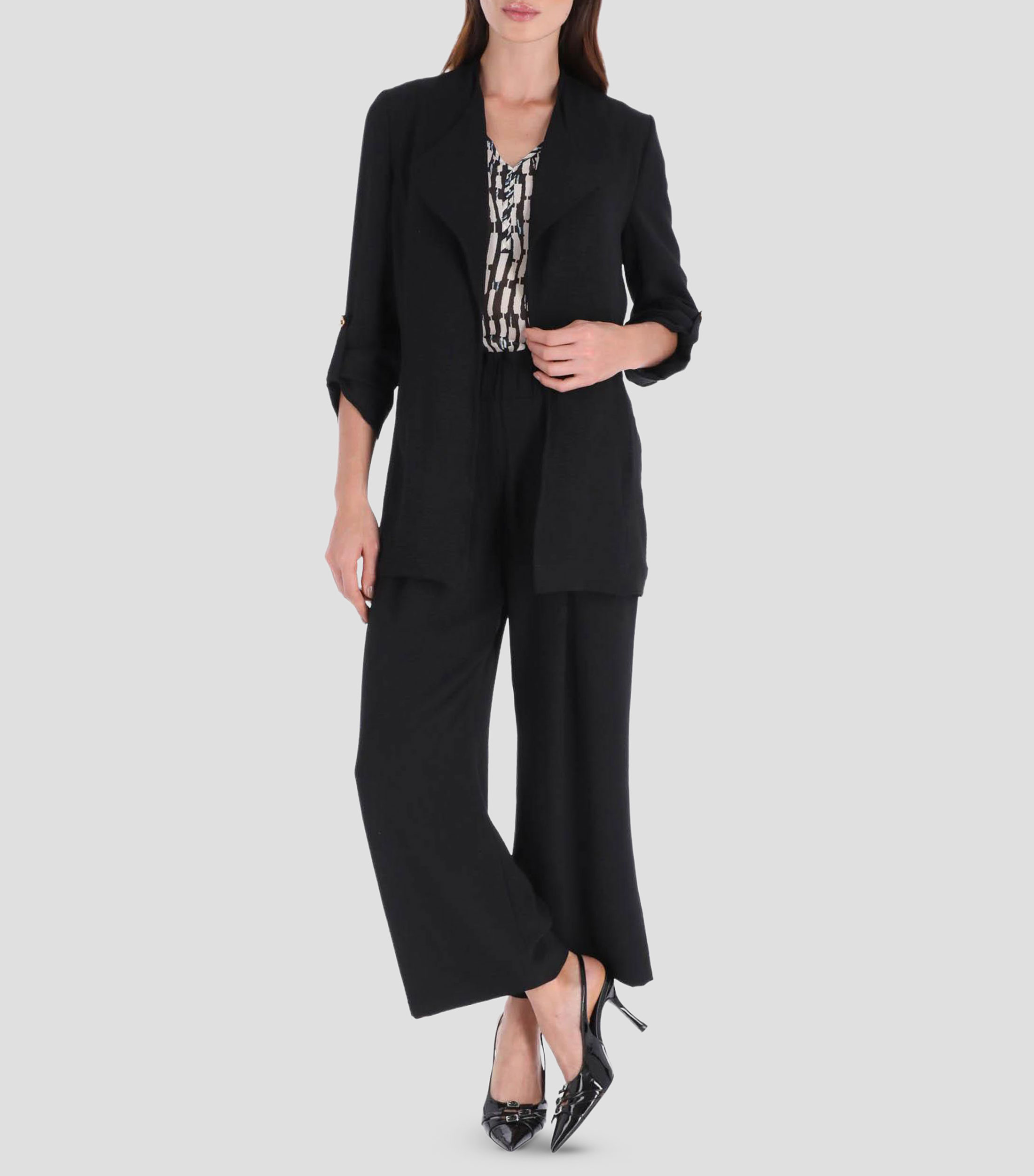 Saco línea Petite liso Mujer