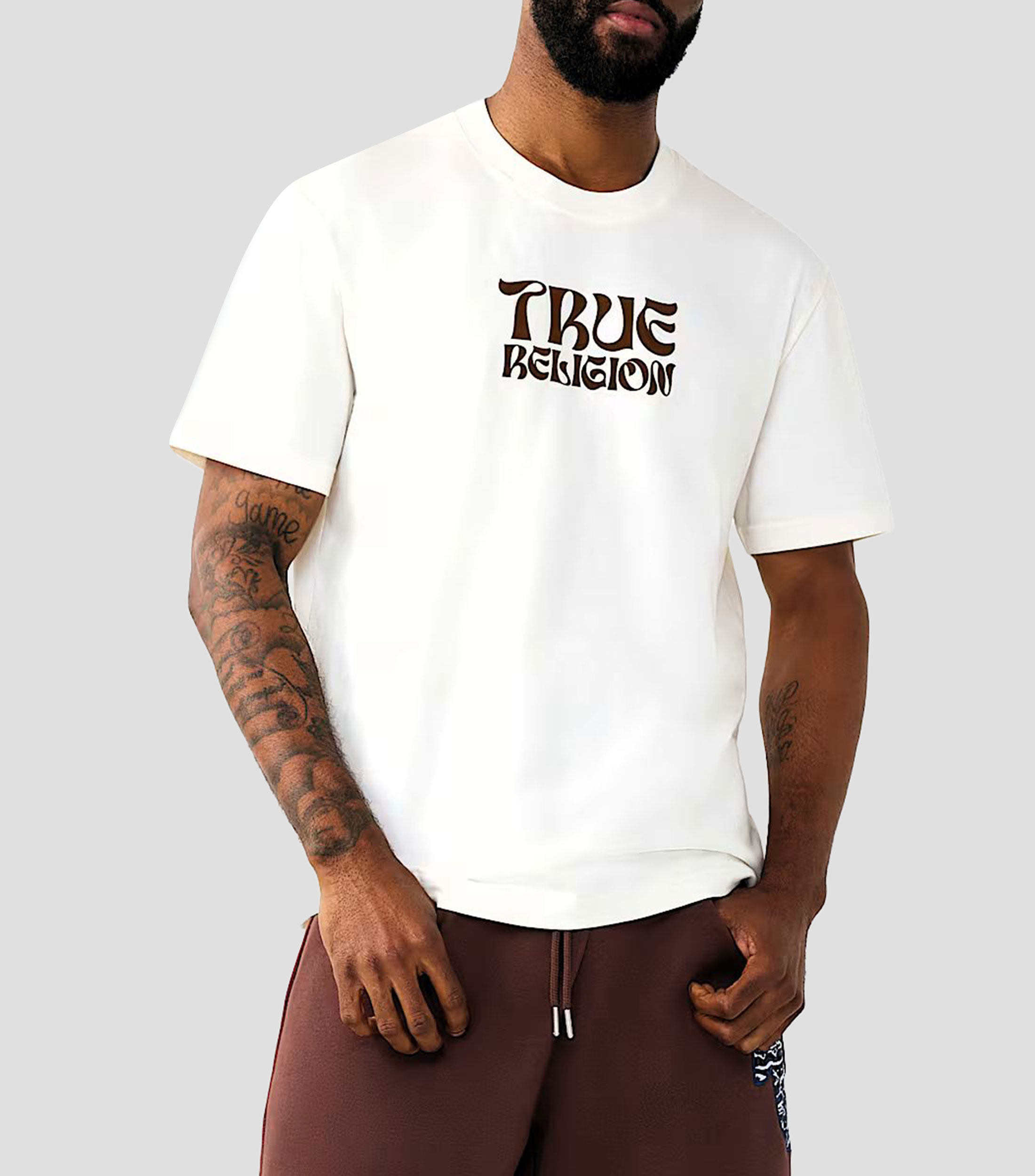 Playera cuello redondo manga corta estampada Hombre