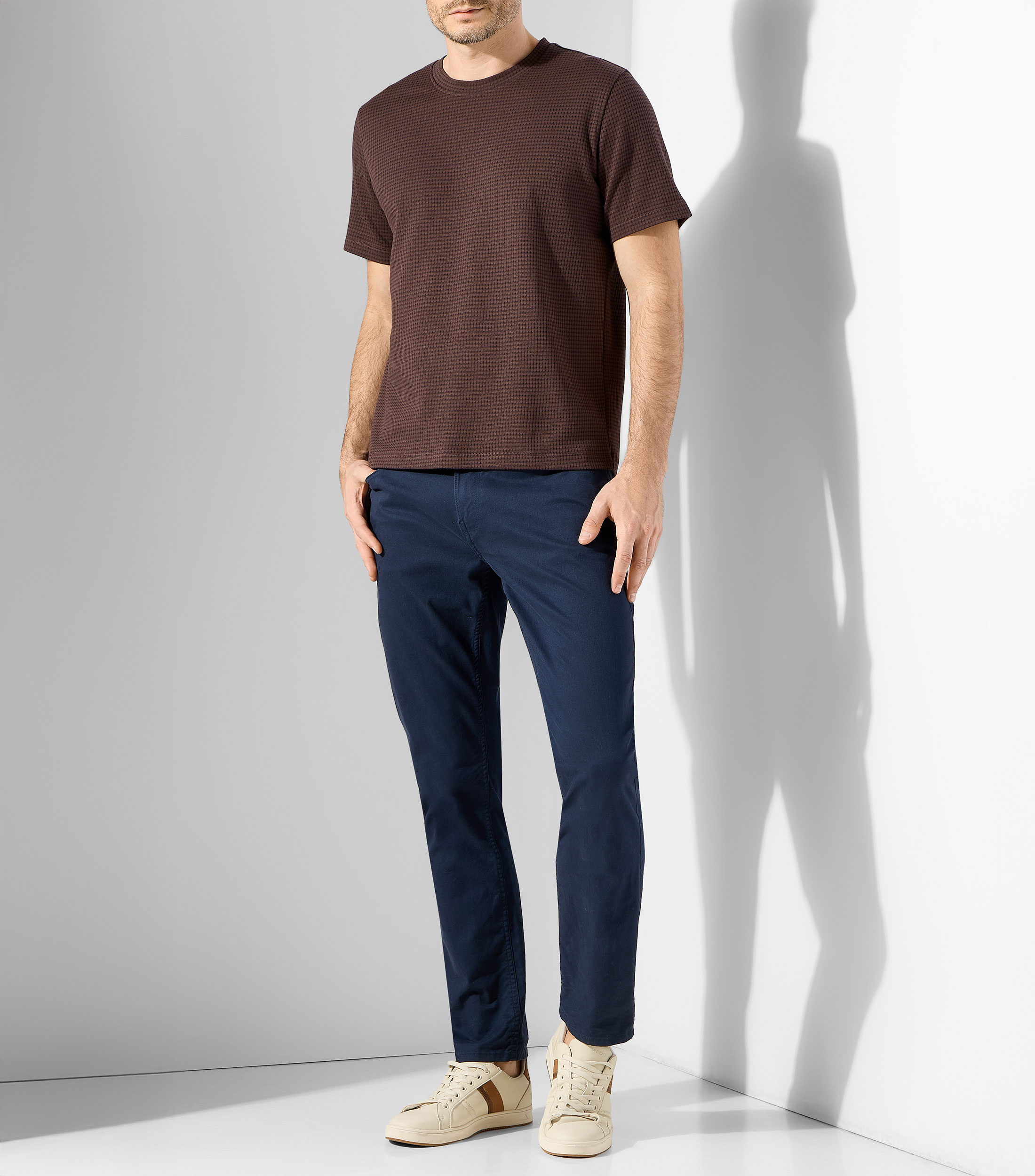 Playera cuello redondo manga corta lisa Hombre