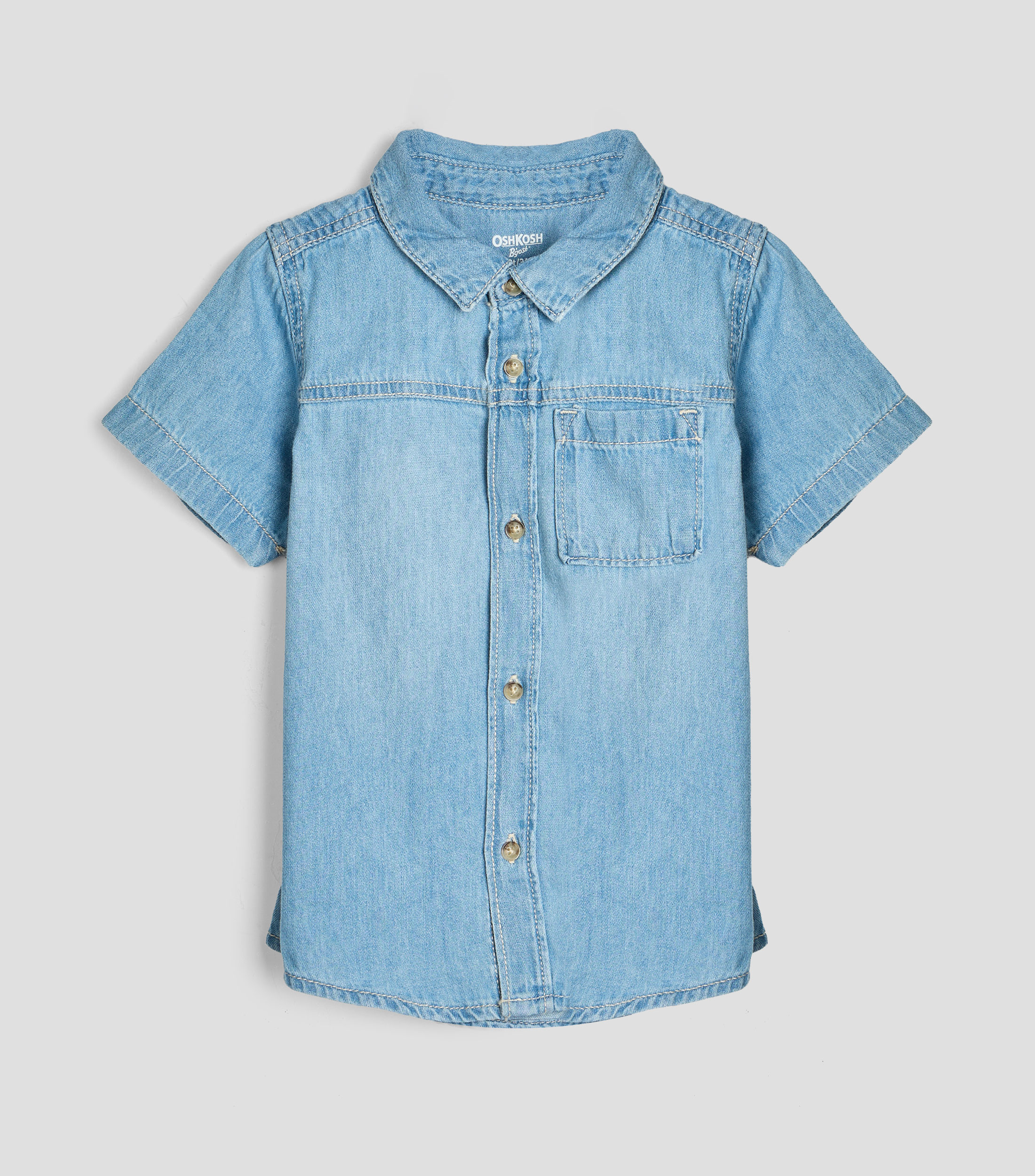 Camisa lisa manga corta Bebé