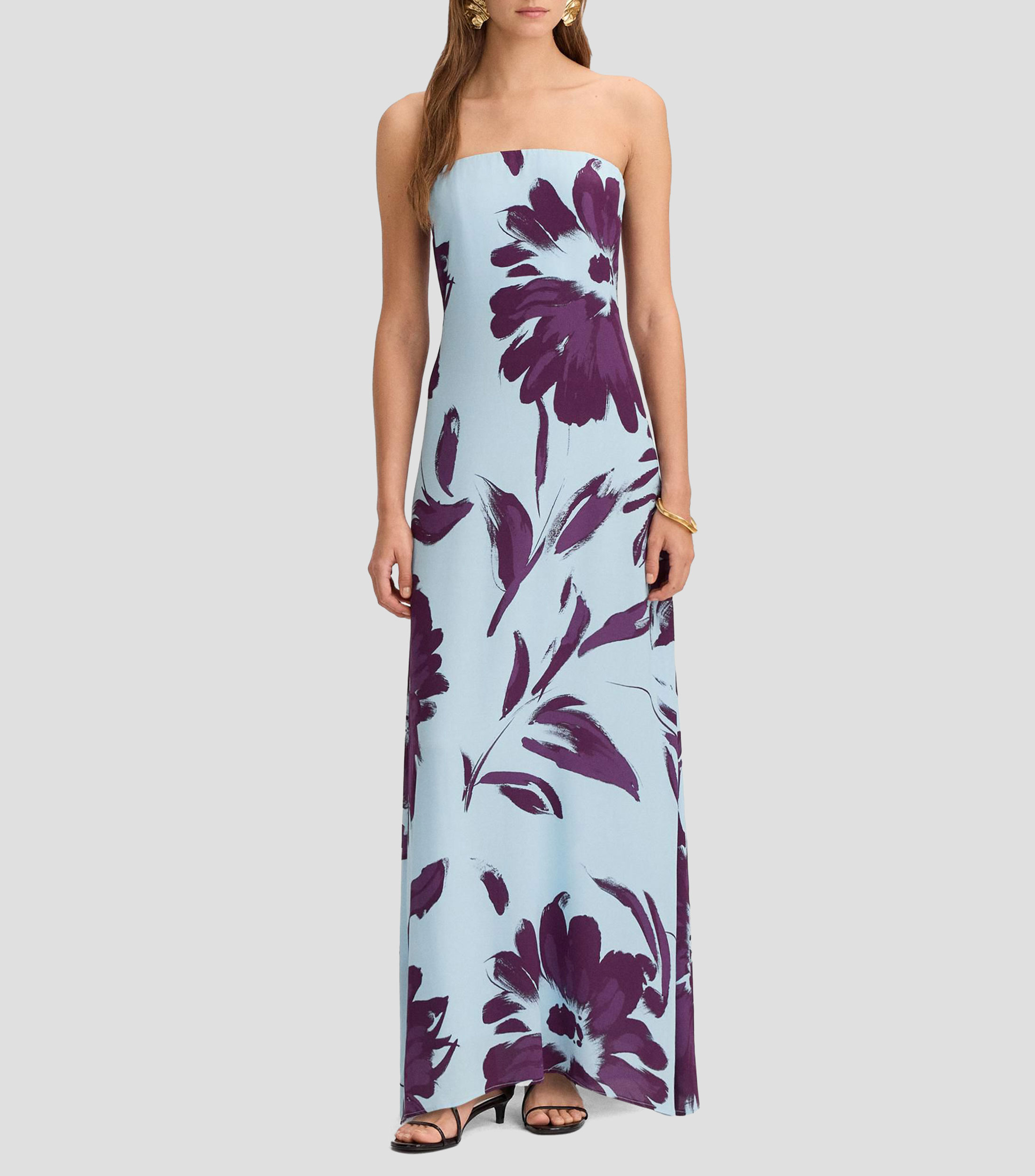 Vestido largo estampado Mujer