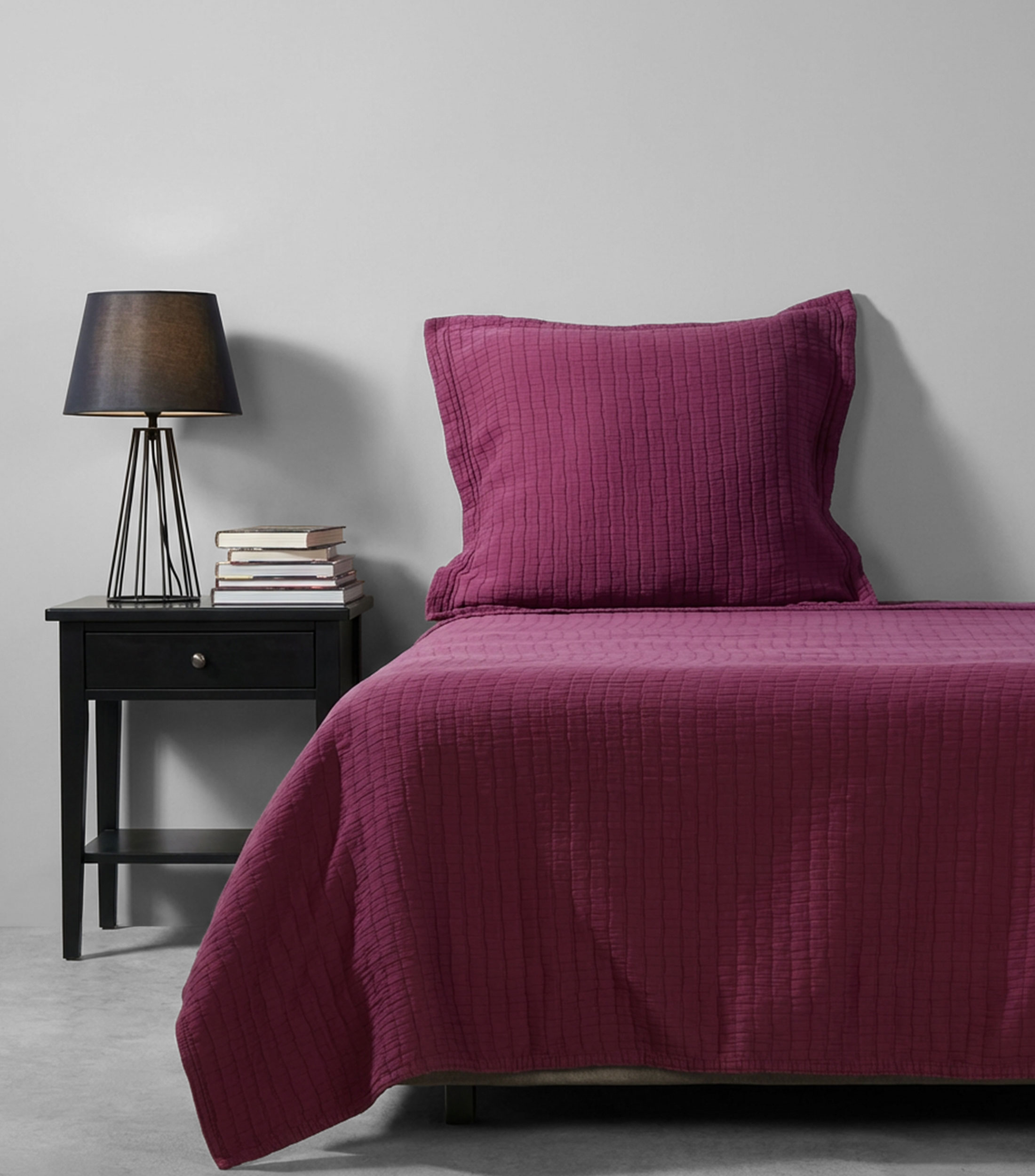 Funda para almohada Euro en algodón Minimal morado